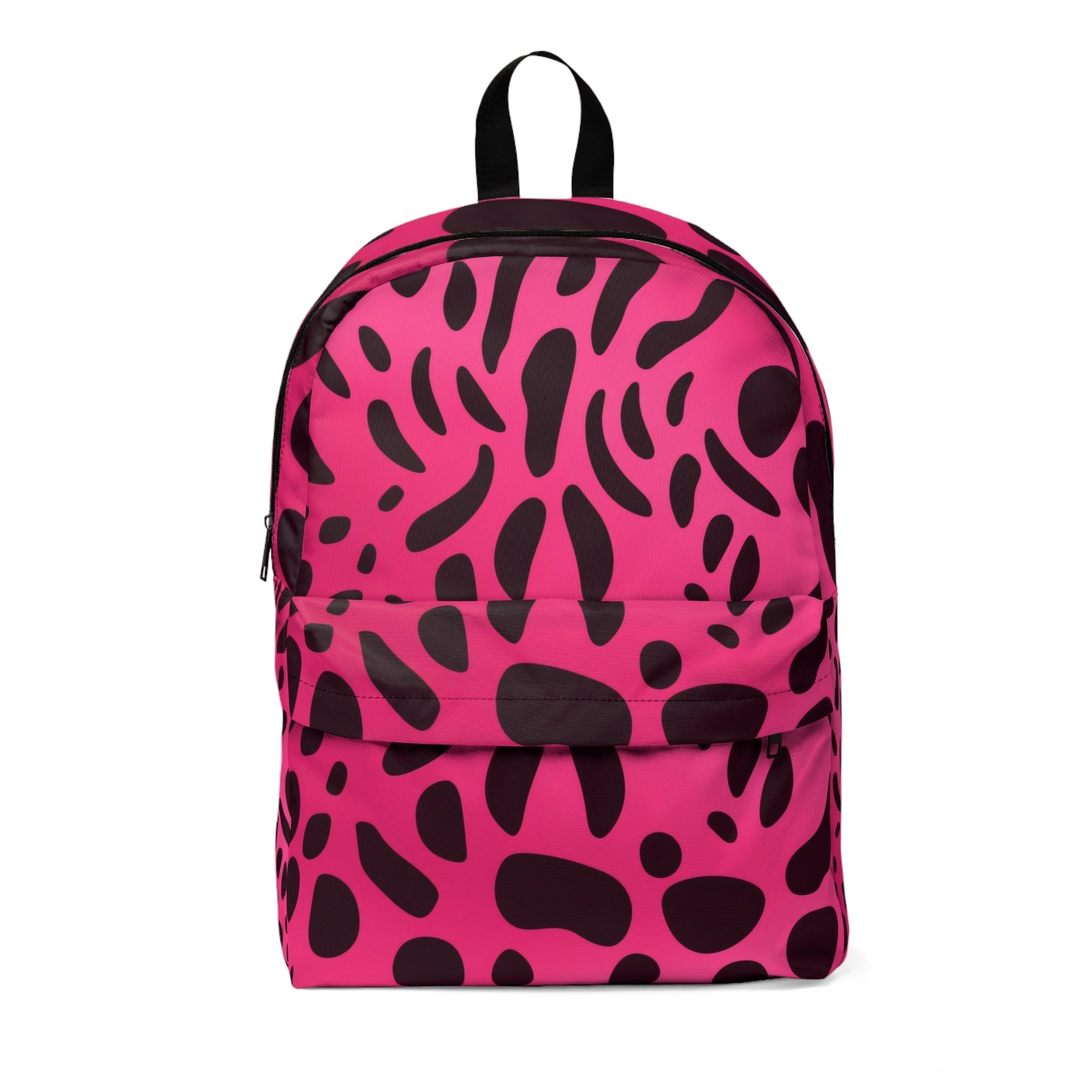 Printify Pink and Black Animal Print Backpack 2025