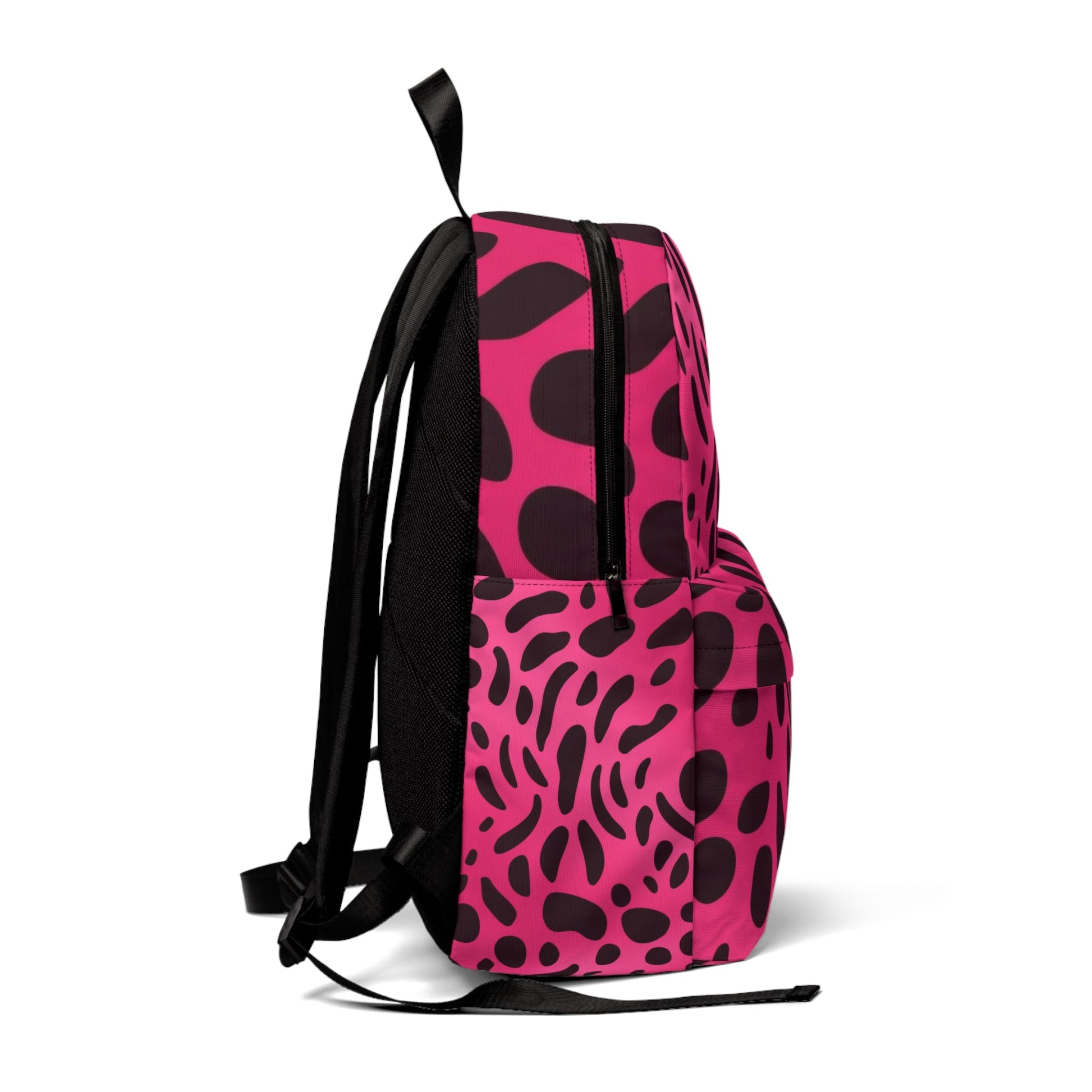 Pink and Black Animal Print Backpack, Artsulli - Art is Long, Life is Short, Bags, , , , , , , 