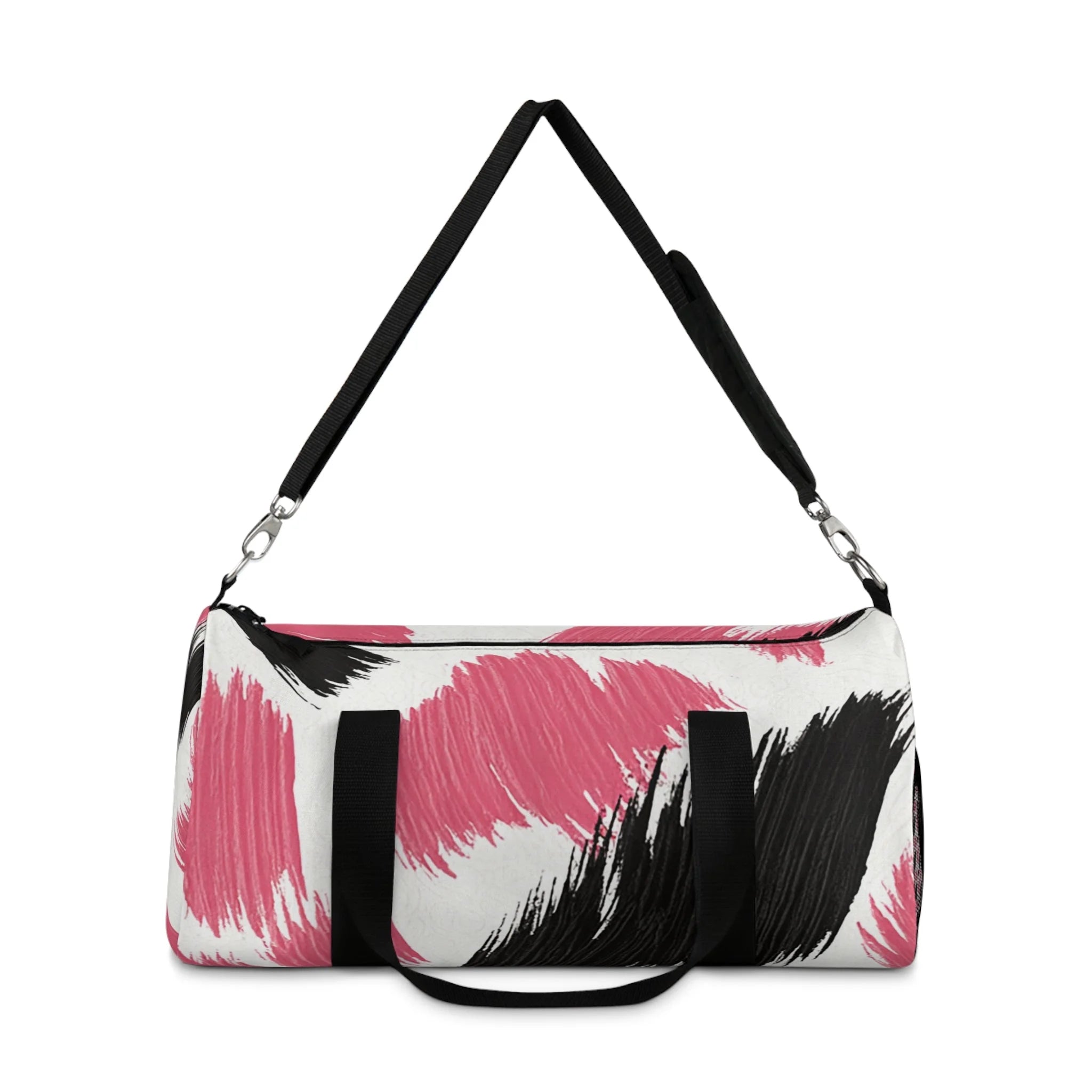 Pink and Black Brushstroke Duffel Bag, Artsulli - Art is Long, Life is Short, Bags, , , , , , , 