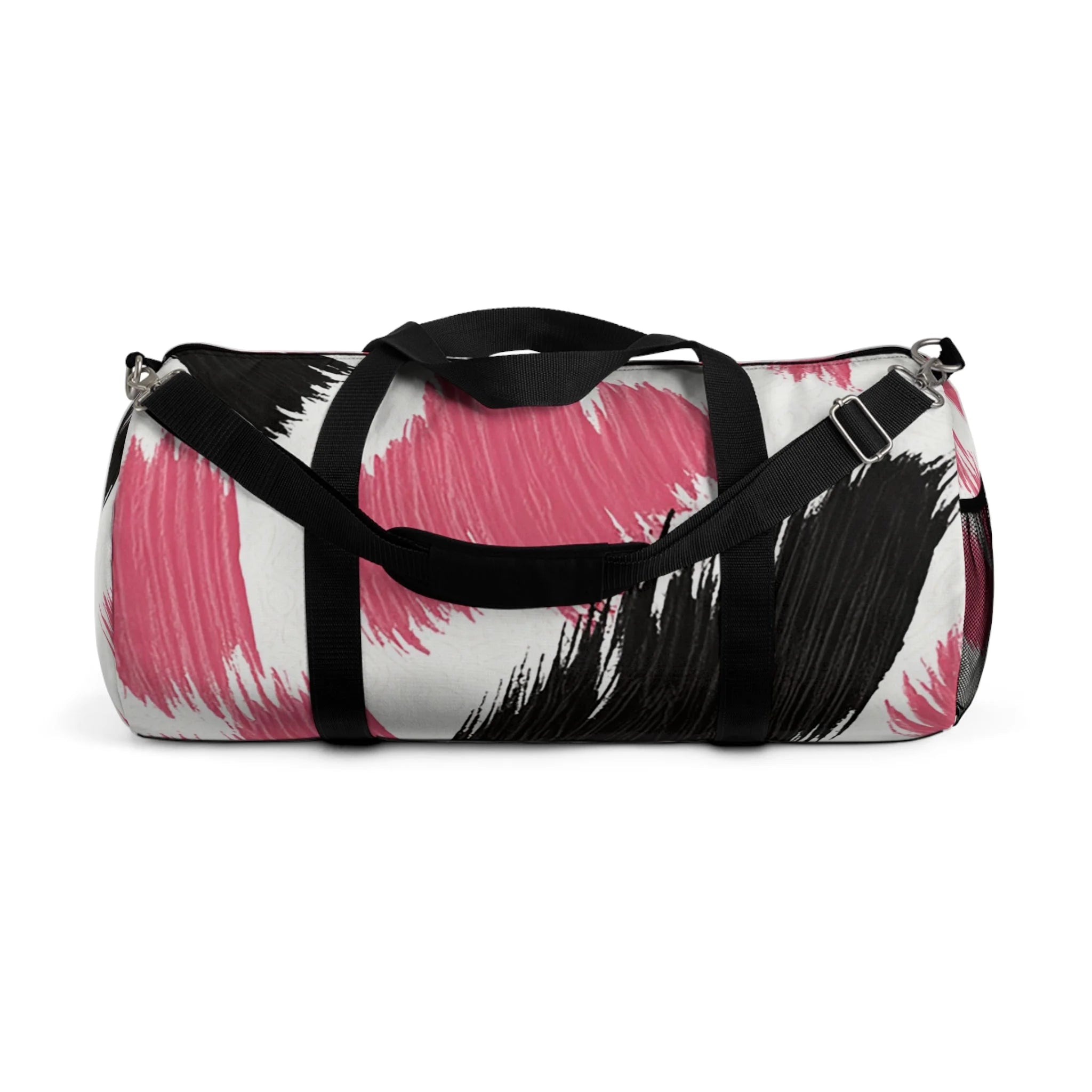 Pink and Black Brushstroke Duffel Bag, Artsulli - Art is Long, Life is Short, Bags, Size, Large, , , , , 15173374509179124545