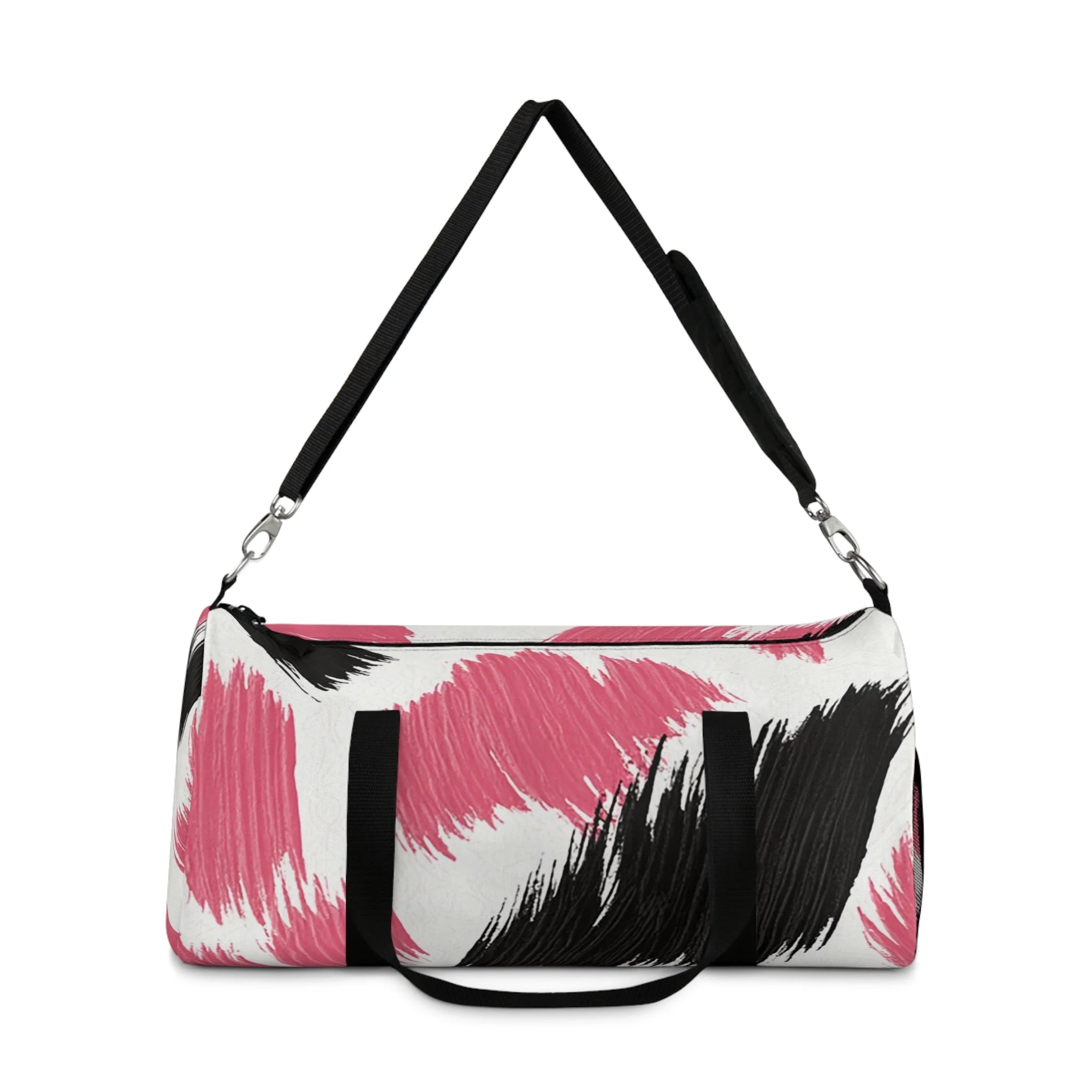 Pink and Black Brushstroke Duffel Bag, Artsulli - Art is Long, Life is Short, Bags, , , , , , , 