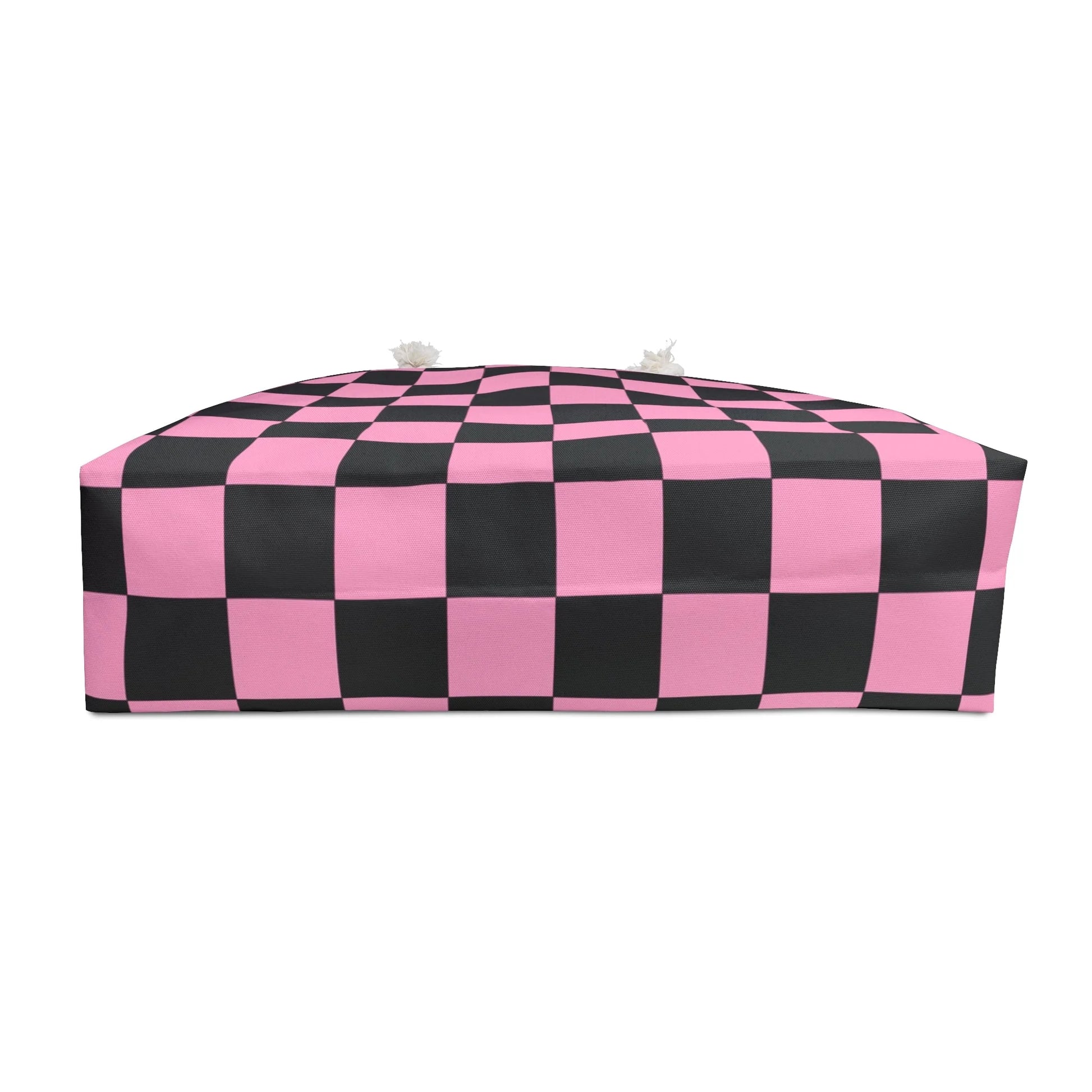 Pink and Black Checkered Oversized Weekender Tote, Artsulli - Art is Long, Life is Short, Bags, , , , , , , 