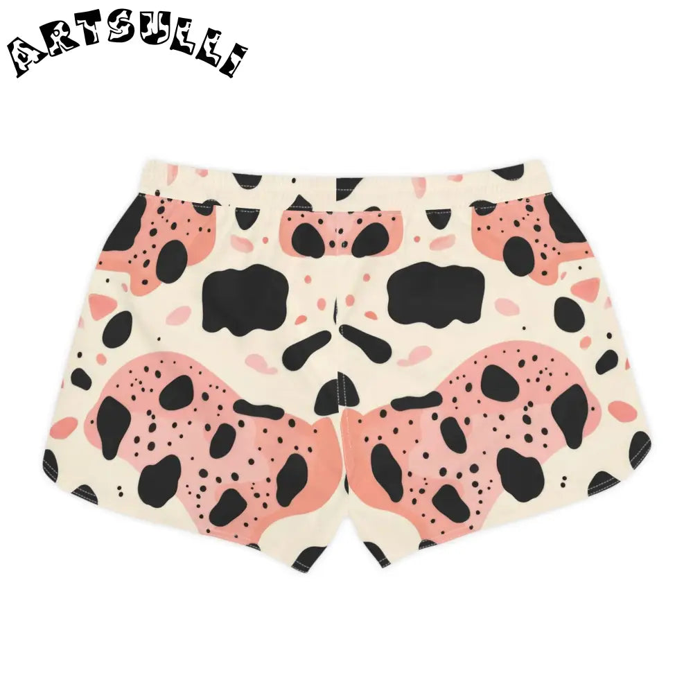 Pink and Black Cow Print Highly Breathable Shorts, Artsulli - Art is Long, Life is Short, All Over Prints, , , , , , , 