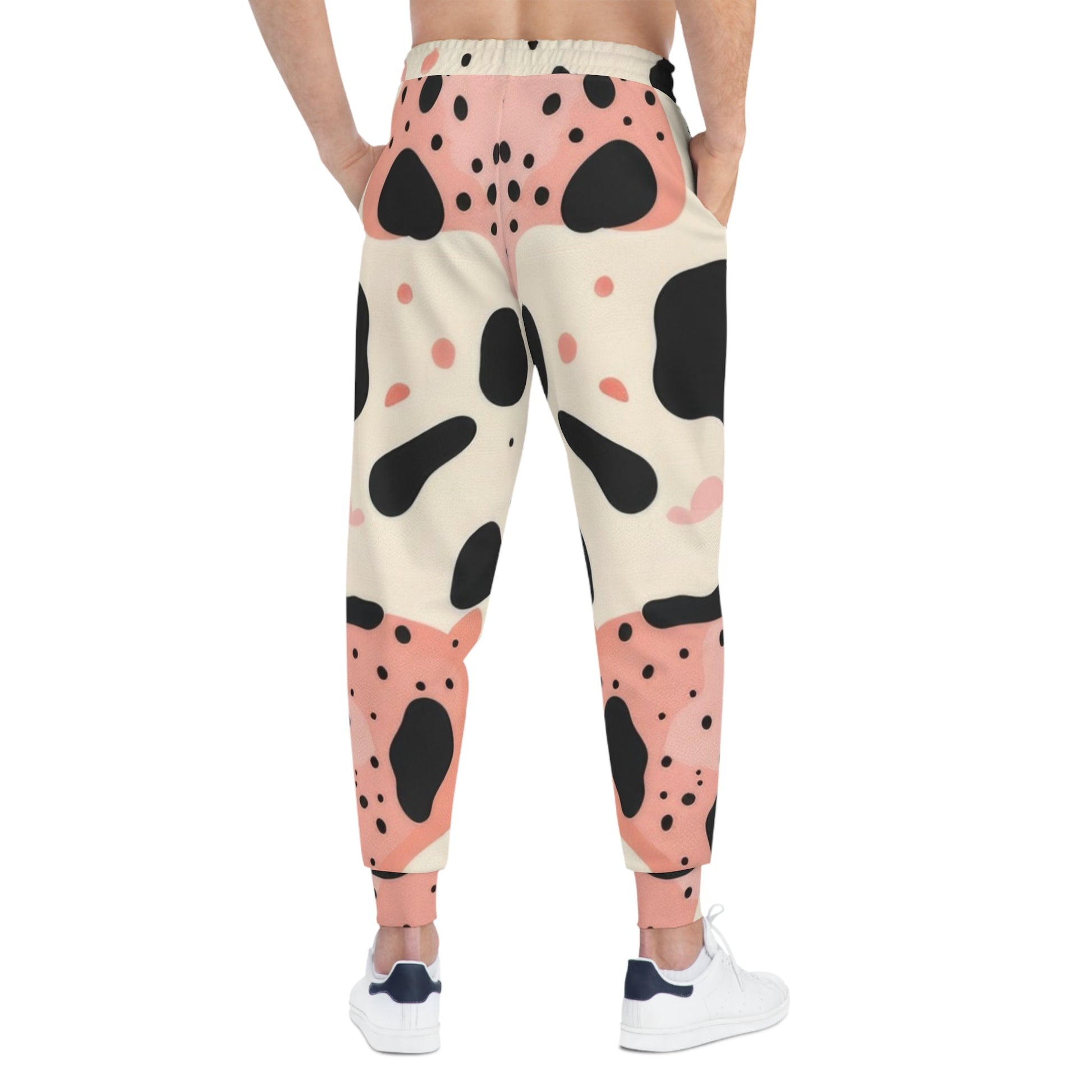 Pink and Black Cow Print Joggers, Artsulli - Art is Long, Life is Short, All Over Prints, , , , , , , 