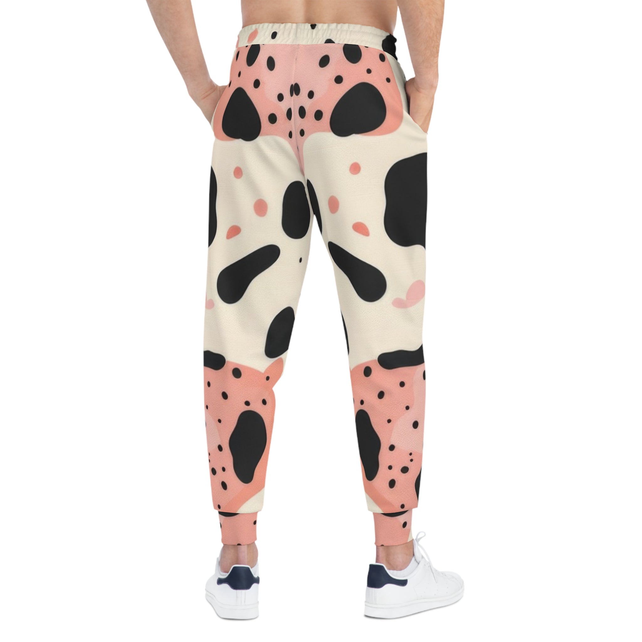 Pink and Black Cow Print Joggers, Artsulli - Art is Long, Life is Short, All Over Prints, , , , , , , 