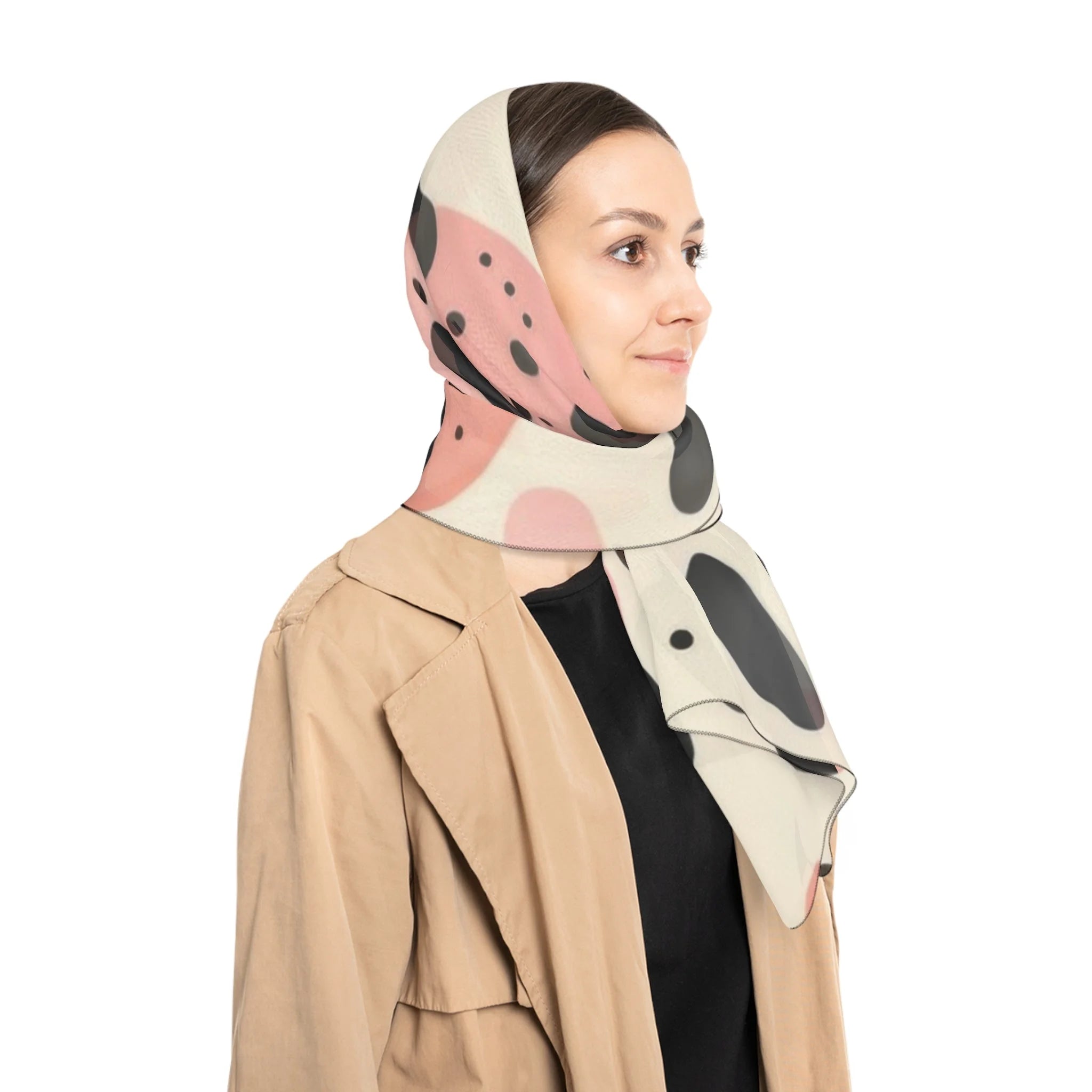 Pink and Black Cow Print Scarf 25x25 and 50x50, Artsulli - Art is Long, Life is Short, Accessories, , , , , , , 