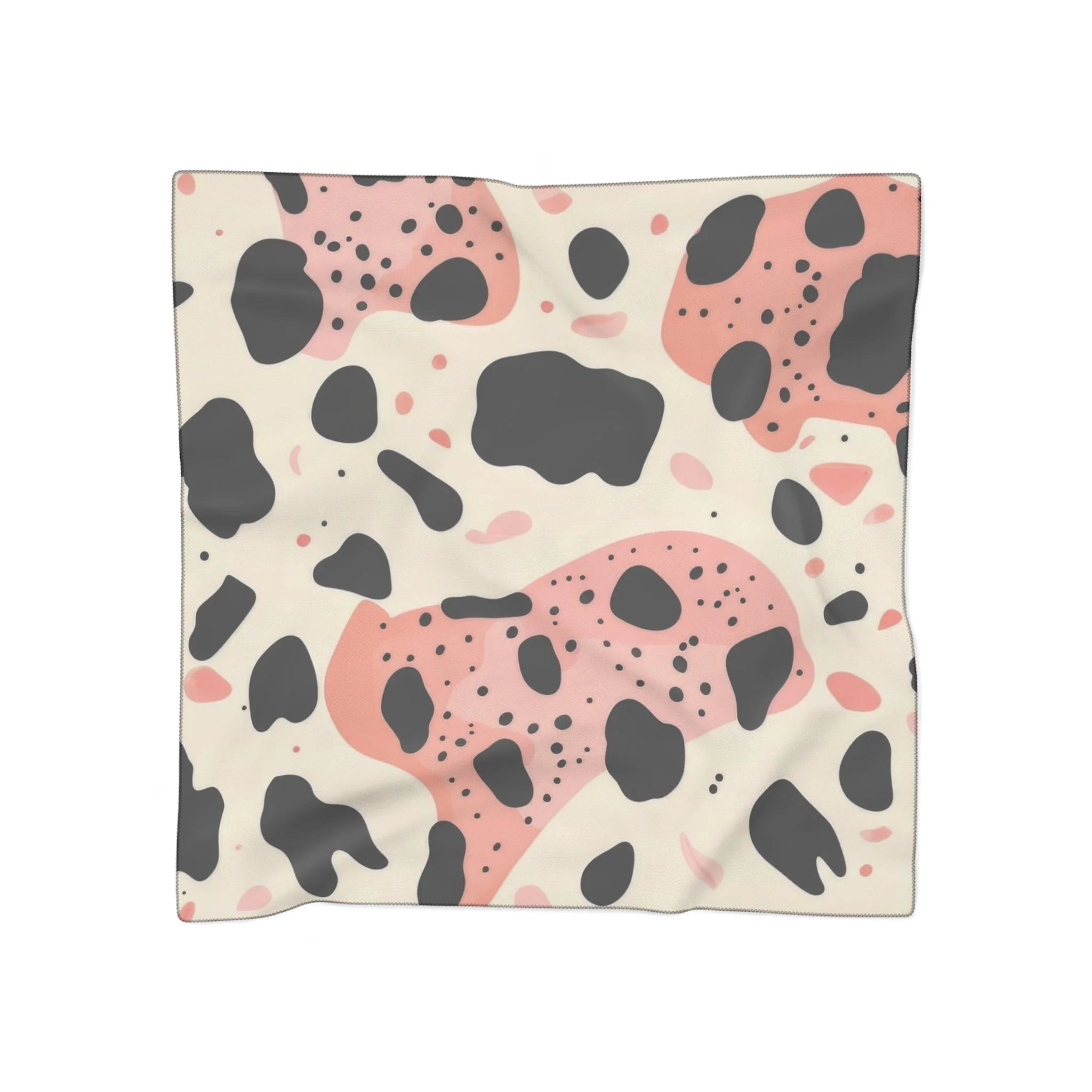 Pink and Black Cow Print Scarf 25x25 and 50x50, Artsulli - Art is Long, Life is Short, Accessories, Color, Poly voile, Size, 25" × 25", , , 85786229472876