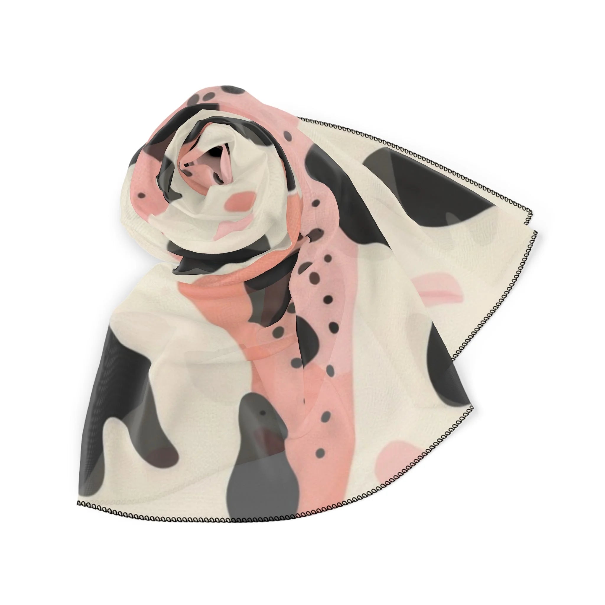Pink and Black Cow Print Scarf 25x25 and 50x50, Artsulli - Art is Long, Life is Short, Accessories, , , , , , , 