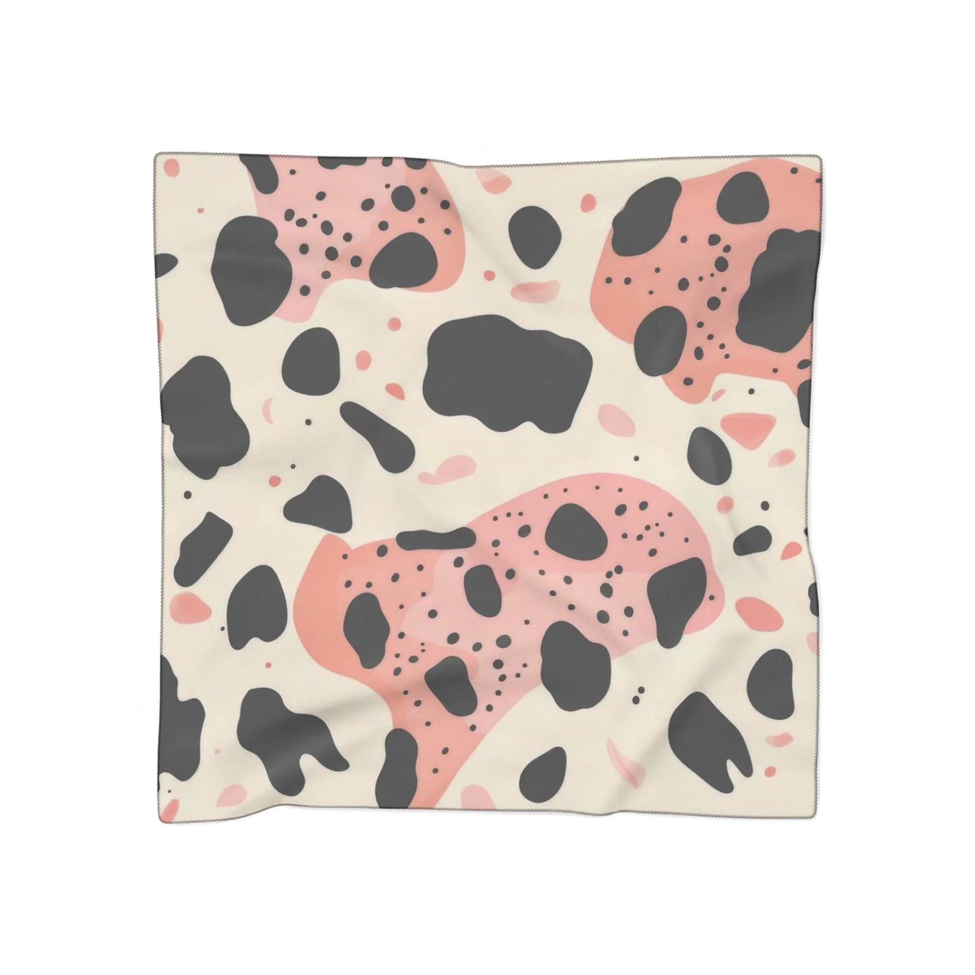Pink and Black Cow Print Scarf 25x25 and 50x50, Artsulli - Art is Long, Life is Short, Accessories, Color, Poly voile, Size, 50" × 50", , , 85767532390615