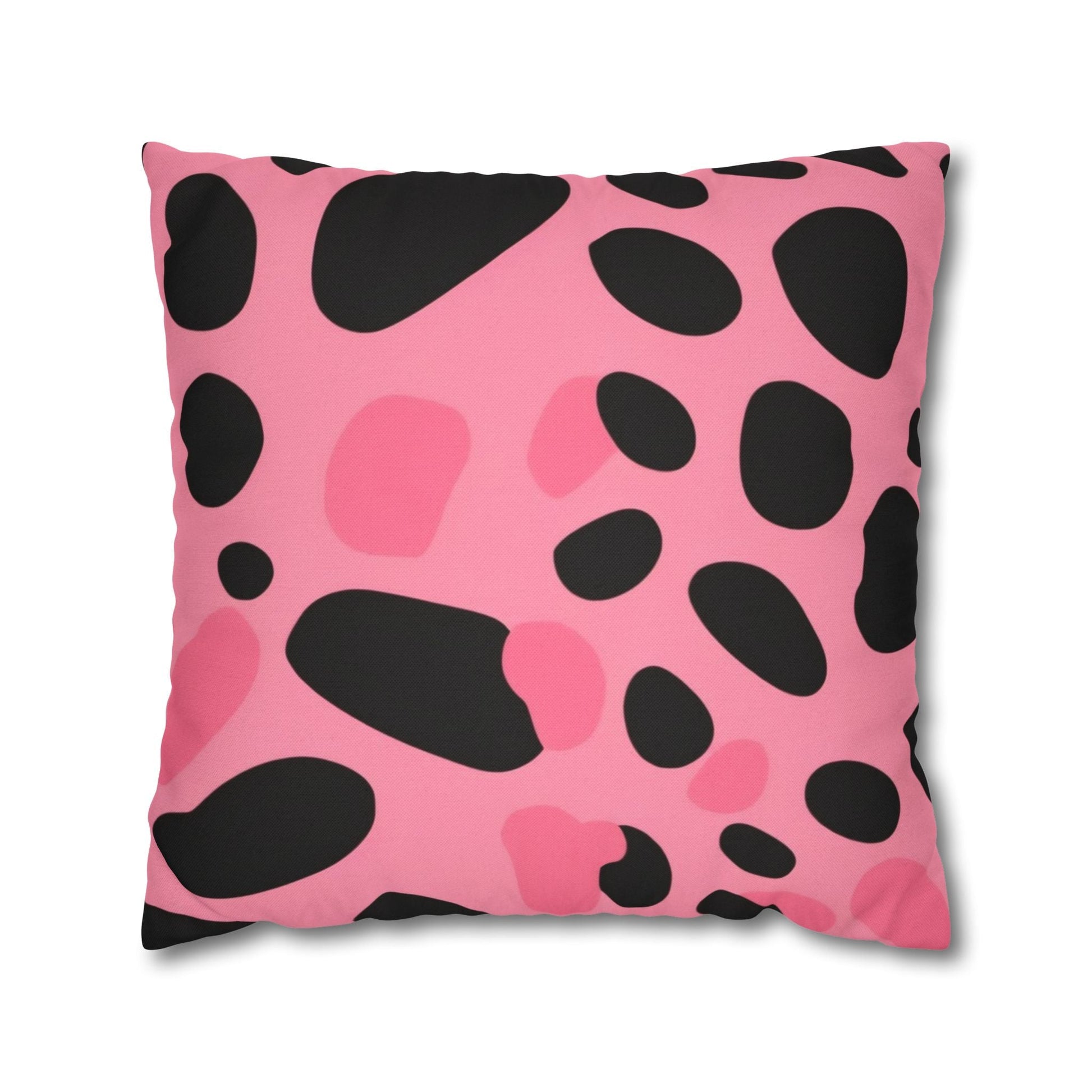 Pink and Black Dalmatian Throw Pillow, Artsulli - Art is Long, Life is Short, Home Decor, Size, 20" × 20", , , , , 28622137926775046050