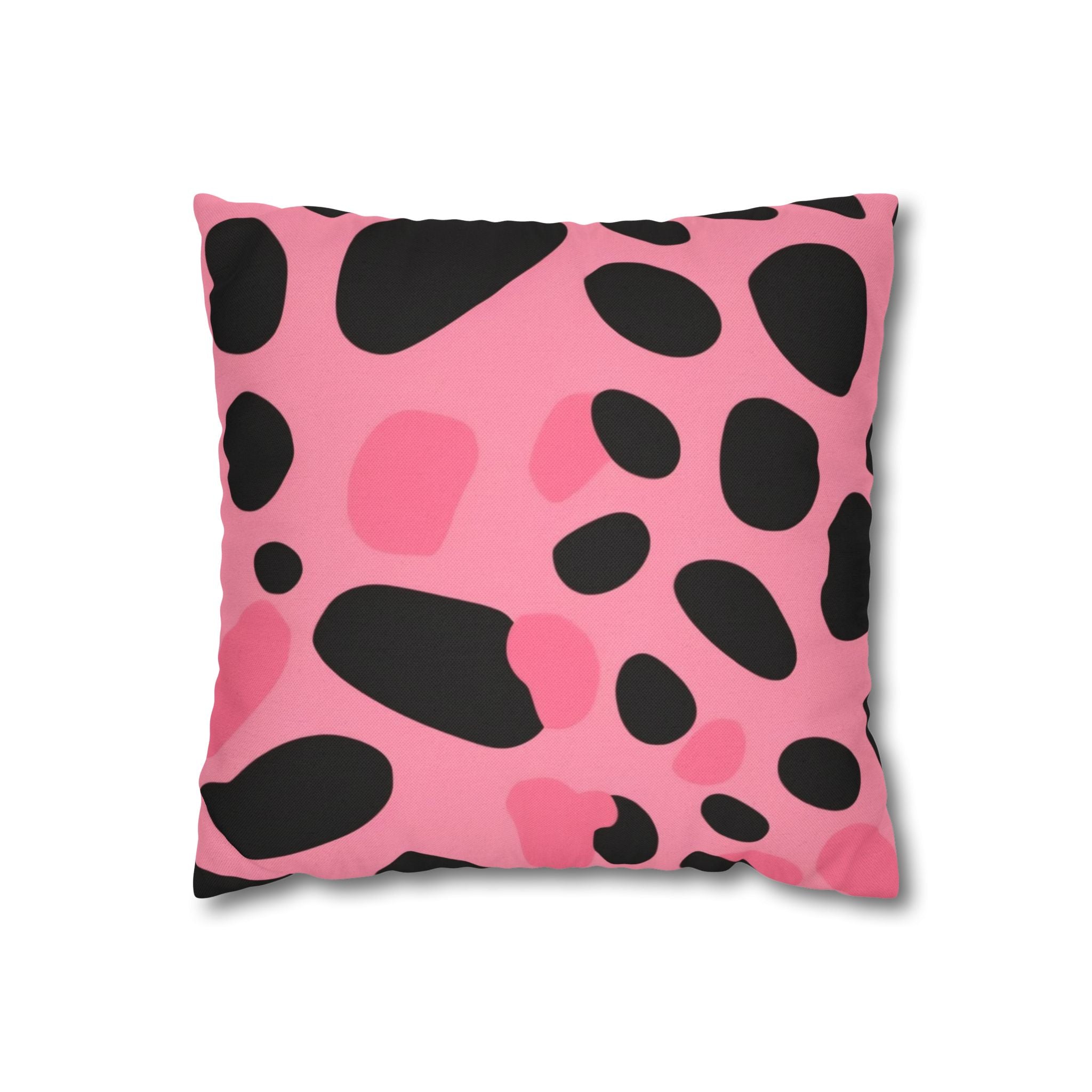 Pink and Black Dalmatian Throw Pillow, Artsulli - Art is Long, Life is Short, Home Decor, Size, 14" × 14", , , , , 33027409467983221432