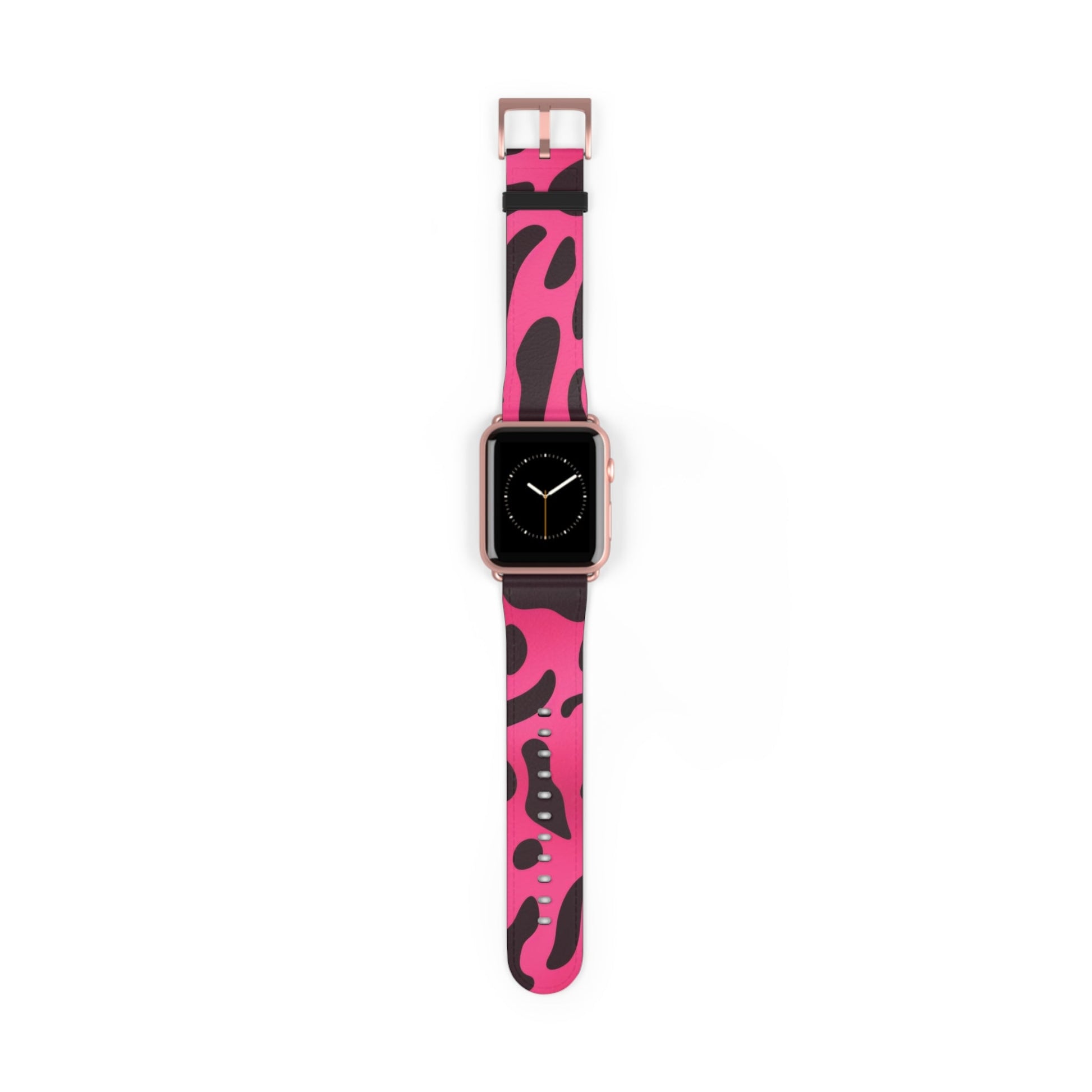 Pink and Black Leopard Apple Watch Band, Artsulli - Art is Long, Life is Short, Accessories, Size, 42 - 45 mm, Color, Rose Gold Matte, , , 24680968272823187768