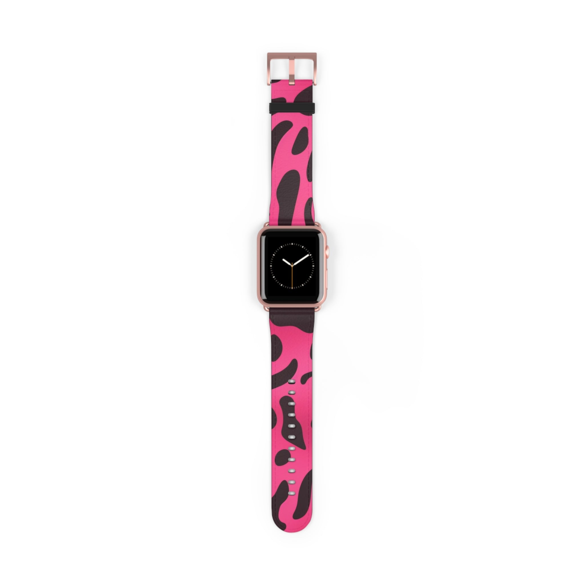 Pink and Black Leopard Apple Watch Band, Artsulli - Art is Long, Life is Short, Accessories, Size, 42 - 45 mm, Color, Rose Gold Matte, , , 24680968272823187768