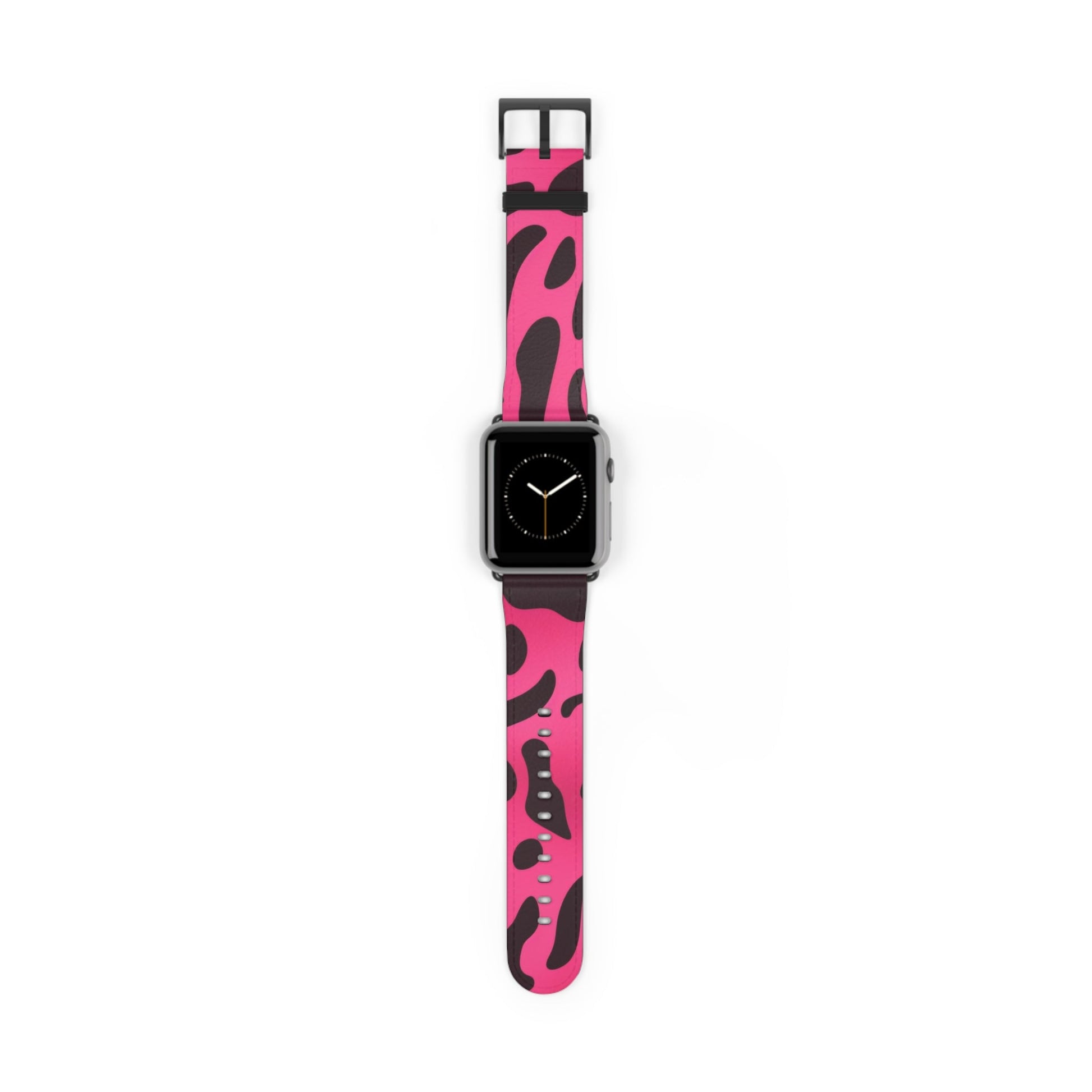 Pink and Black Leopard Apple Watch Band, Artsulli - Art is Long, Life is Short, Accessories, Size, 42 - 45 mm, Color, Black Matte, , , 28378011369276023831