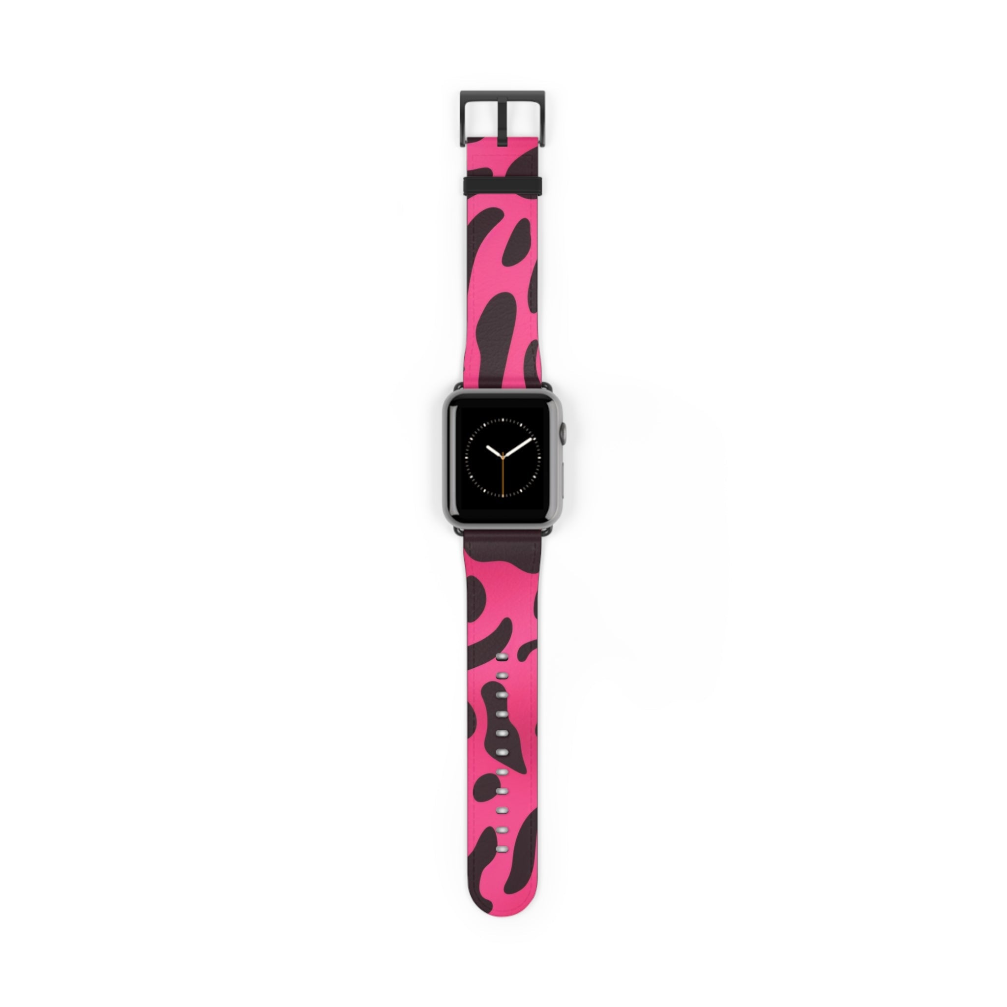 Pink and Black Leopard Apple Watch Band, Artsulli - Art is Long, Life is Short, Accessories, Size, 42 - 45 mm, Color, Black Matte, , , 28378011369276023831