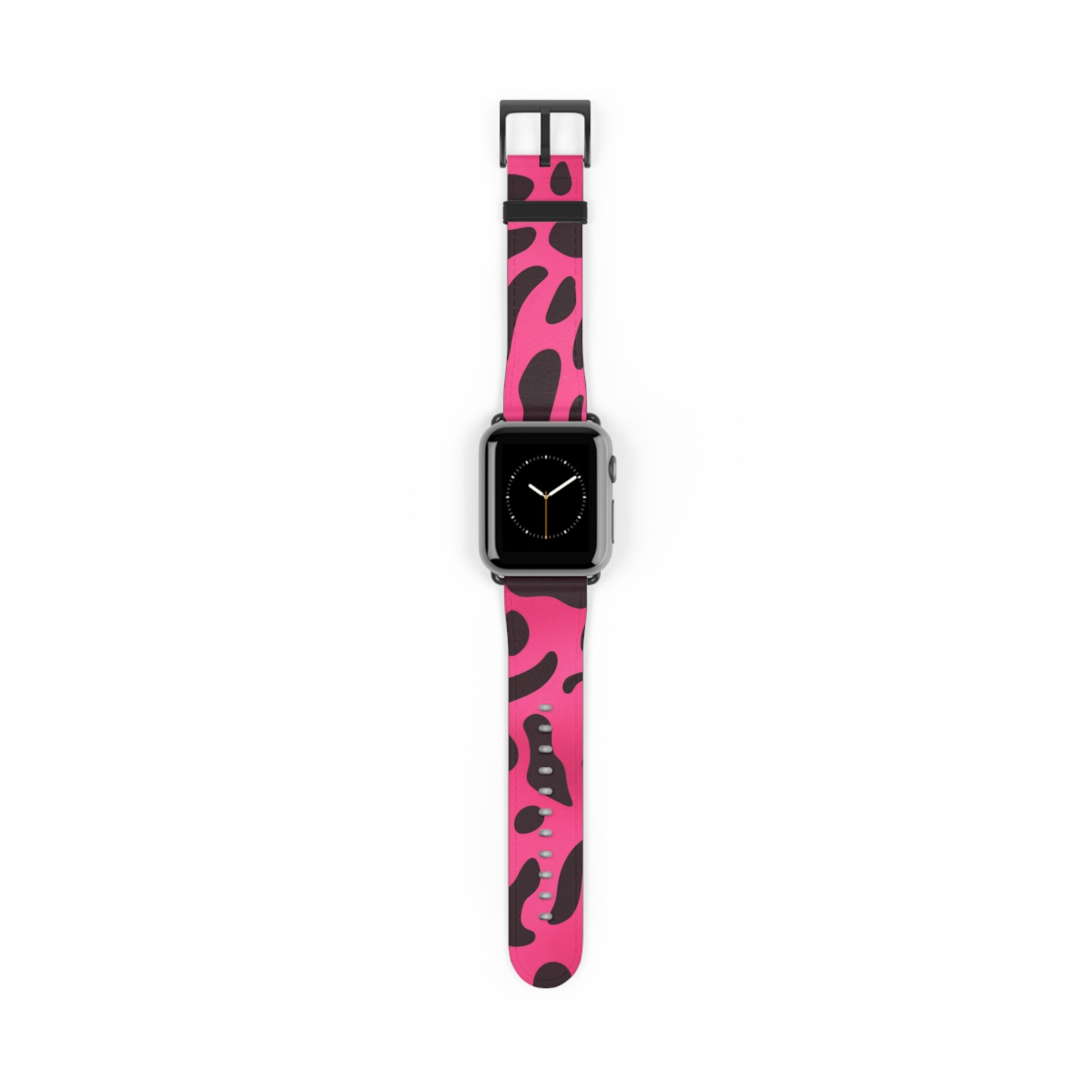 Pink and Black Leopard Apple Watch Band, Artsulli - Art is Long, Life is Short, Accessories, Size, 38 - 41 mm, Color, Black Matte, , , 22258954433829150297