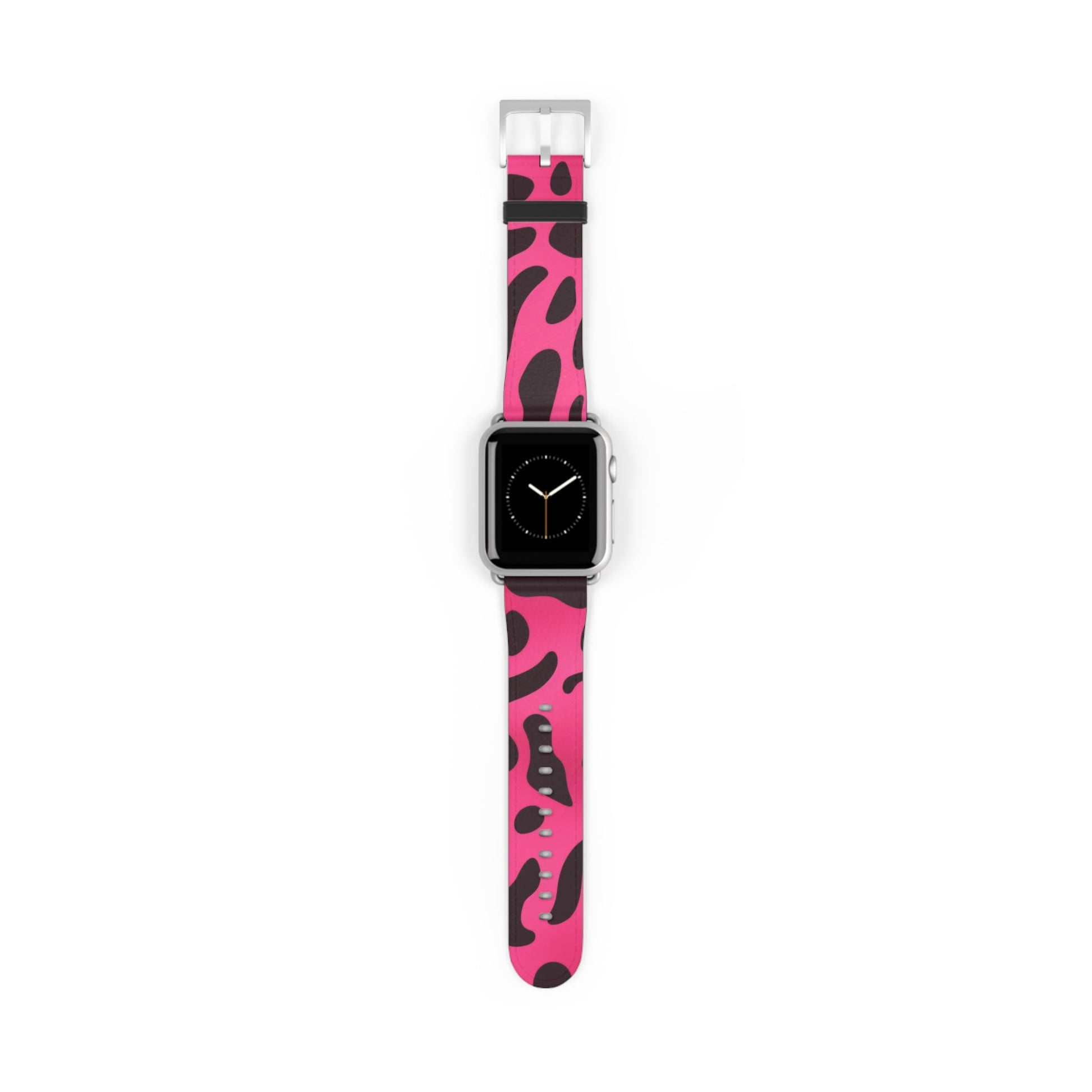 Pink and Black Leopard Apple Watch Band, Artsulli - Art is Long, Life is Short, Accessories, Size, 38 - 41 mm, Color, Silver Matte, , , 11059639691045301619