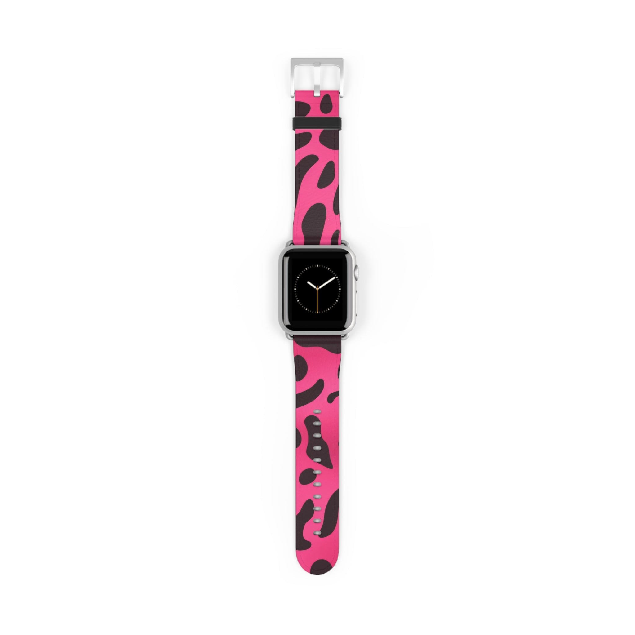 Pink and Black Leopard Apple Watch Band, Artsulli - Art is Long, Life is Short, Accessories, Size, 38 - 41 mm, Color, Silver Matte, , , 11059639691045301619