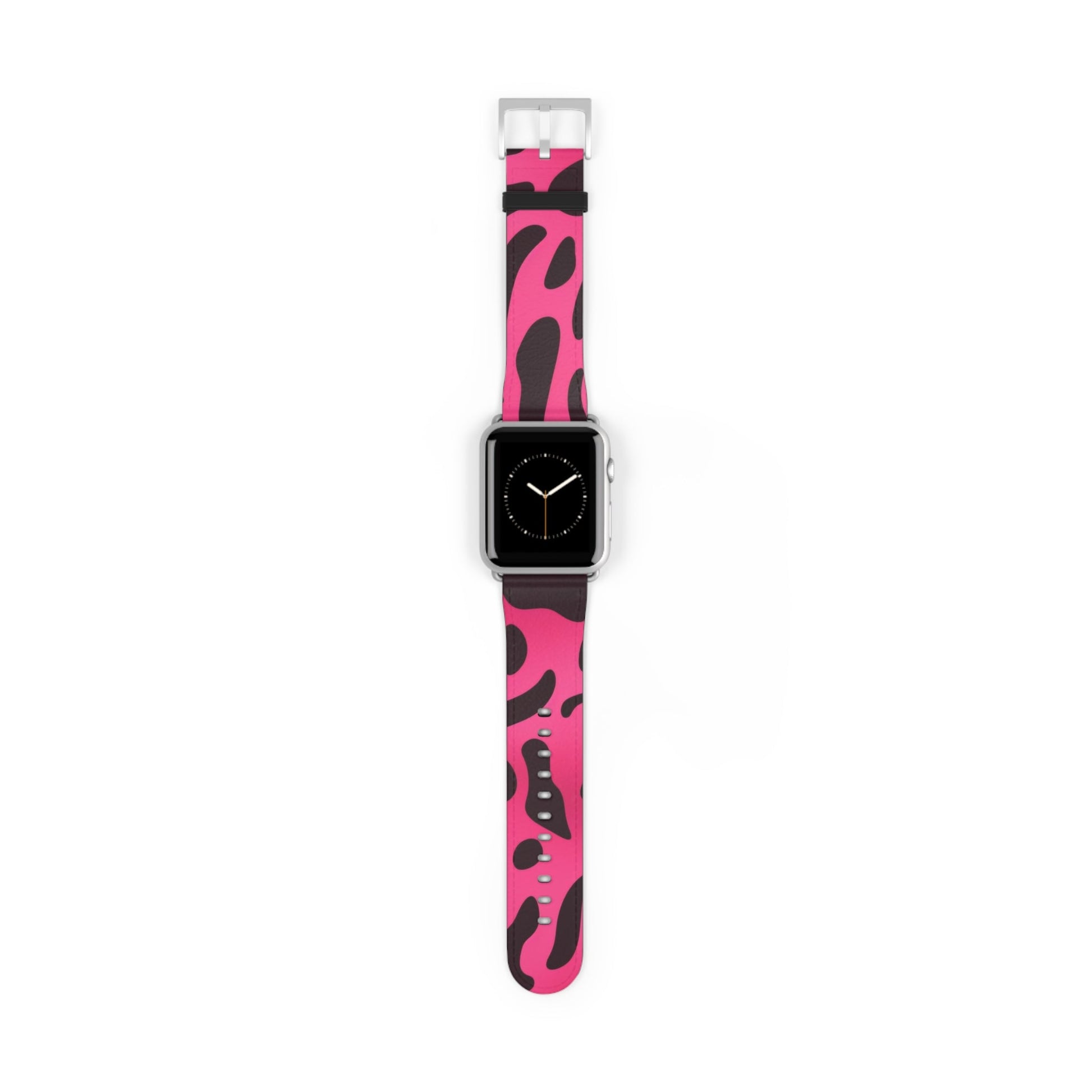Pink and Black Leopard Apple Watch Band, Artsulli - Art is Long, Life is Short, Accessories, Size, 42 - 45 mm, Color, Silver Matte, , , 20791116537819268383
