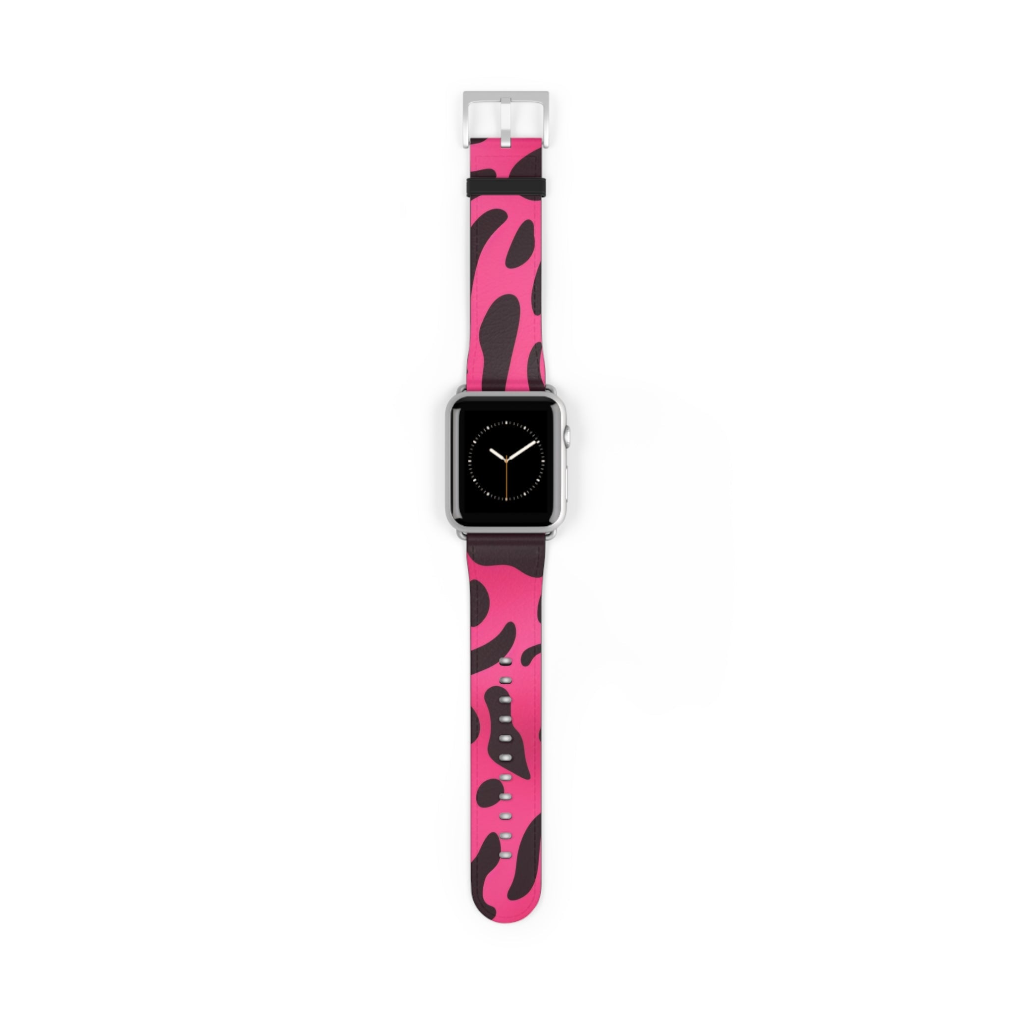 Pink and Black Leopard Apple Watch Band, Artsulli - Art is Long, Life is Short, Accessories, Size, 42 - 45 mm, Color, Silver Matte, , , 20791116537819268383