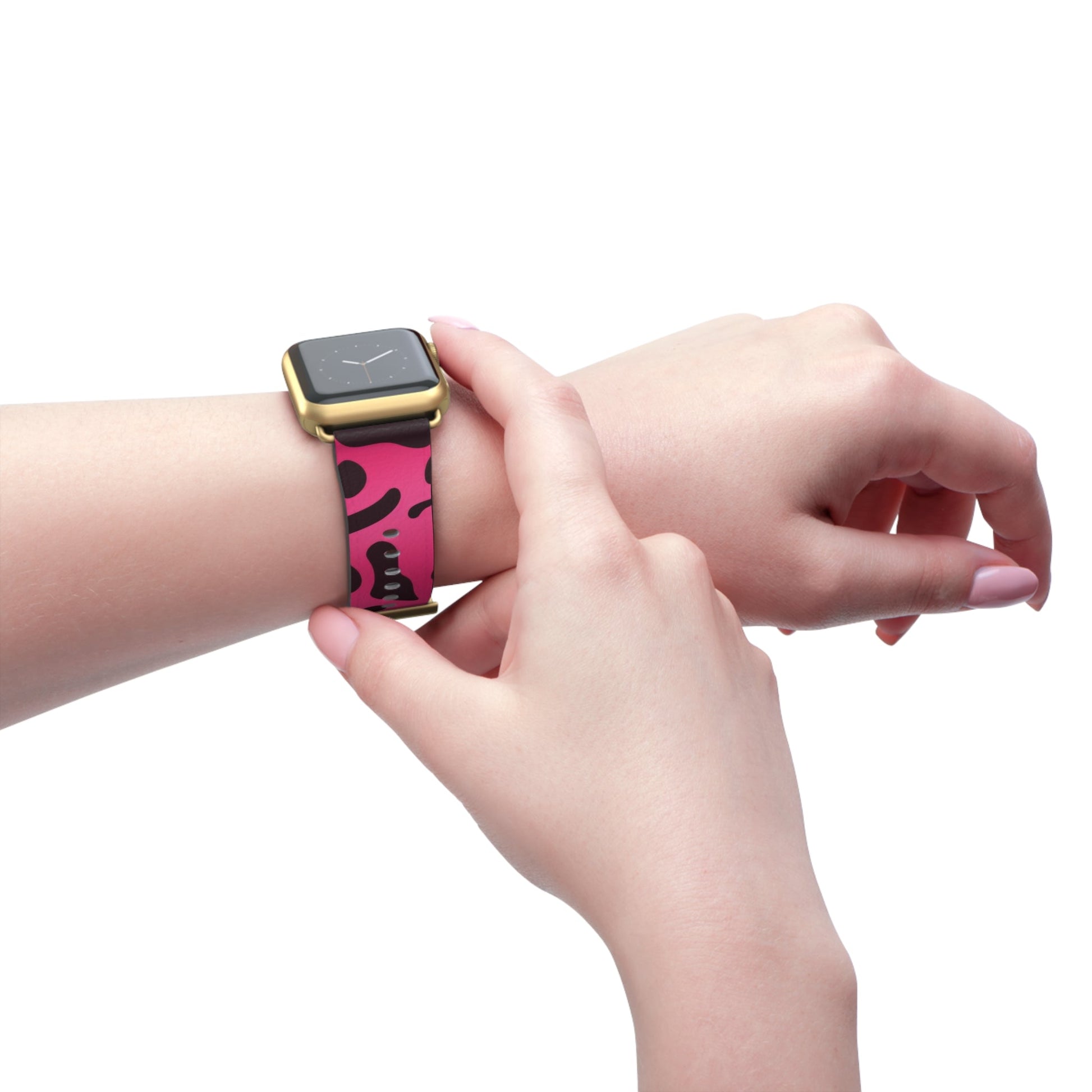 Pink and Black Leopard Apple Watch Band, Artsulli - Art is Long, Life is Short, Accessories, , , , , , , 