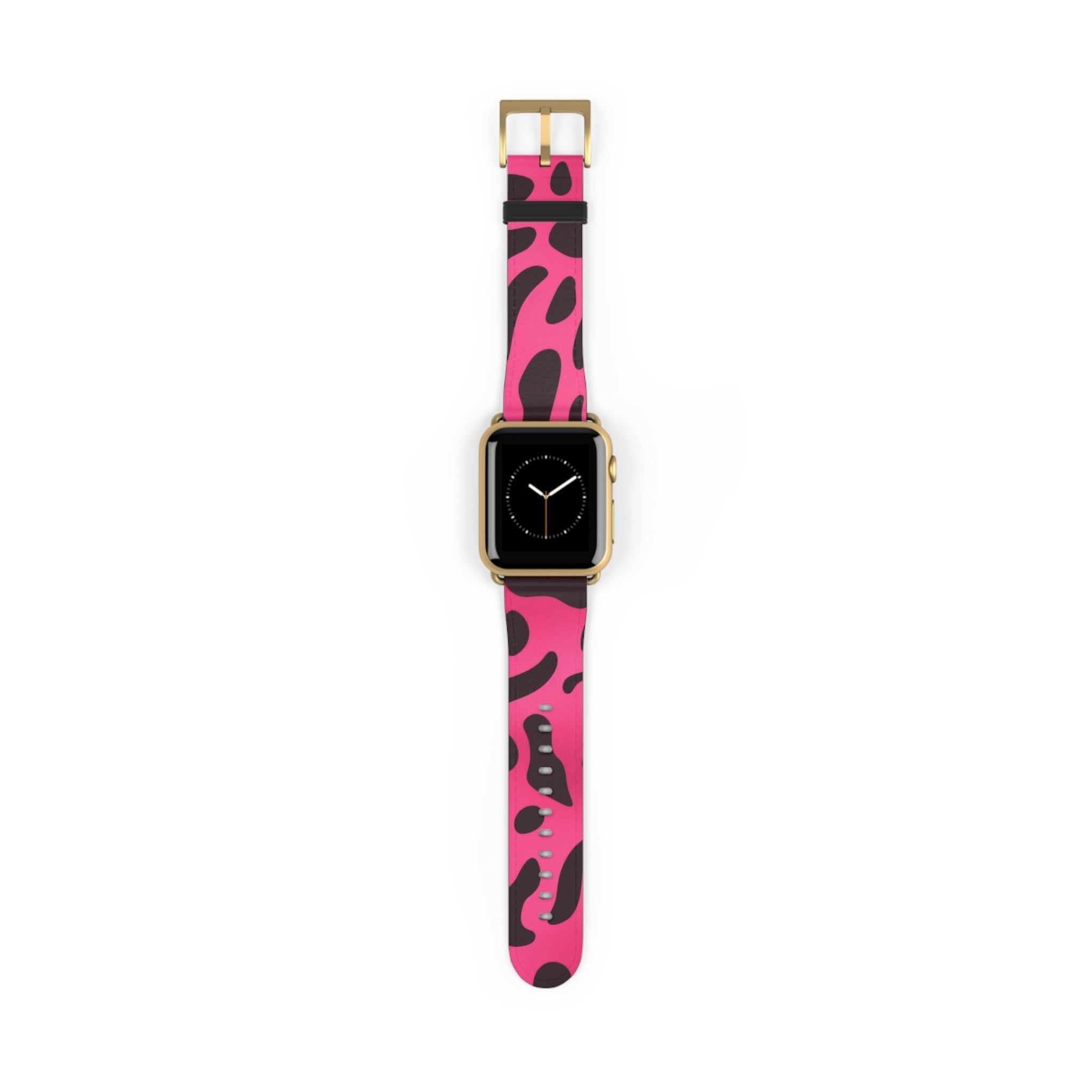 Pink and Black Leopard Apple Watch Band, Artsulli - Art is Long, Life is Short, Accessories, Size, 38 - 41 mm, Color, Gold Matte, , , 18517867613094558566