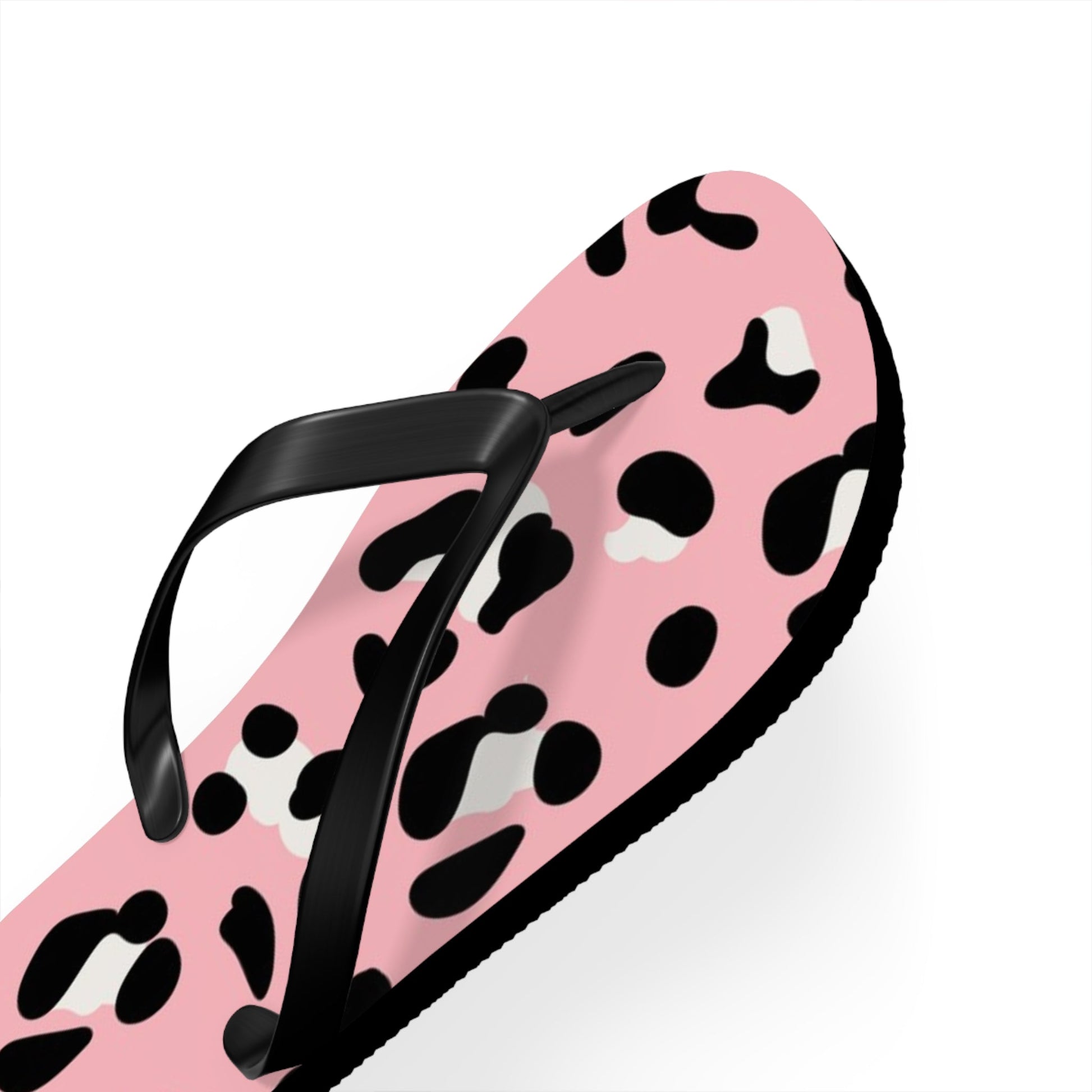 Pink and Black Leopard Print Flip Flops, Artsulli - Art is Long, Life is Short, Shoes, , , , , , , 