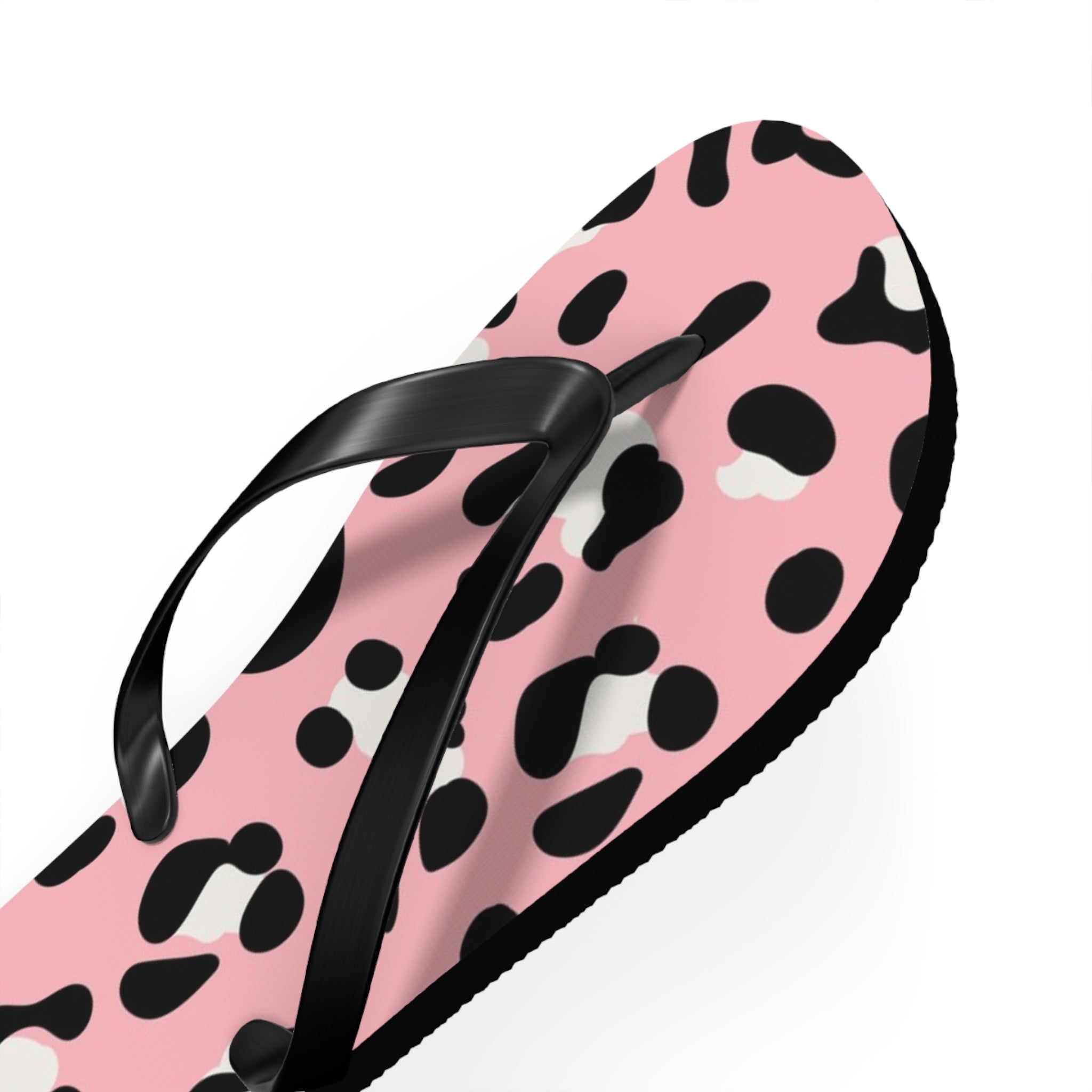 Pink and Black Leopard Print Flip Flops, Artsulli - Art is Long, Life is Short, Shoes, , , , , , , 