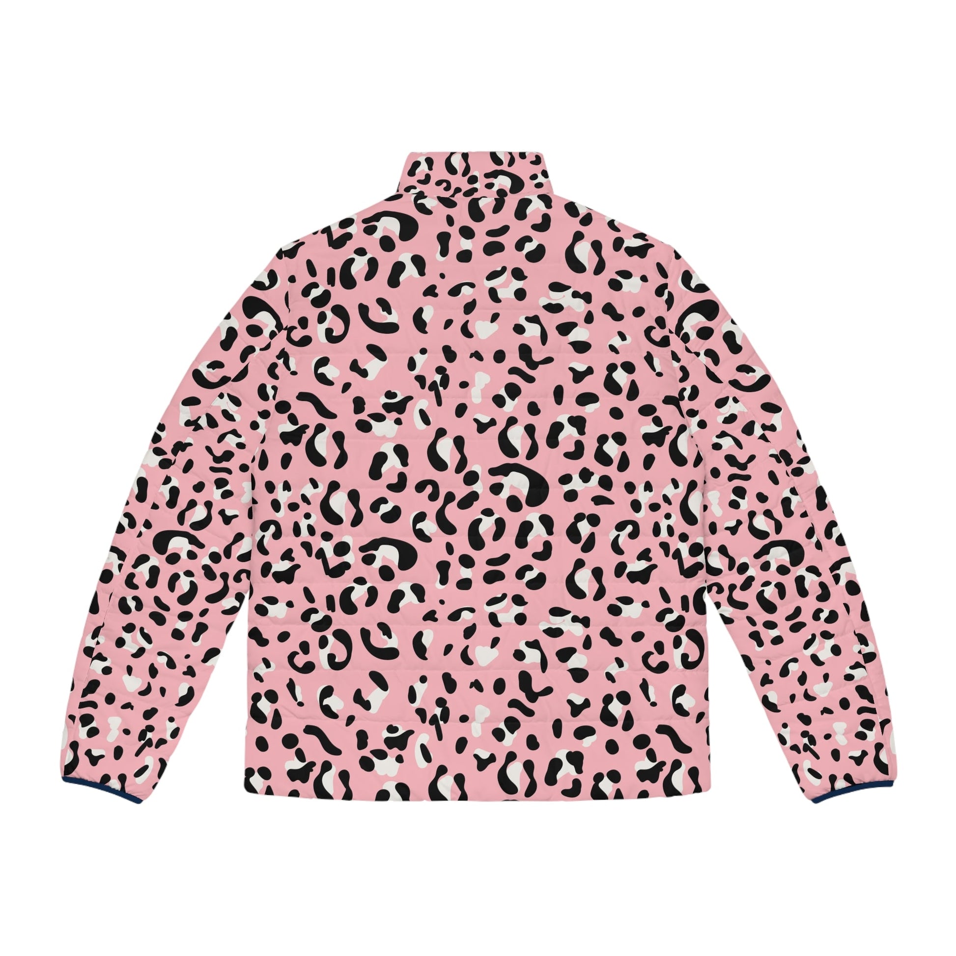 Pink and Black Leopard Print Puffer Jacket, Artsulli - Art is Long, Life is Short, All Over Prints, , , , , , , 