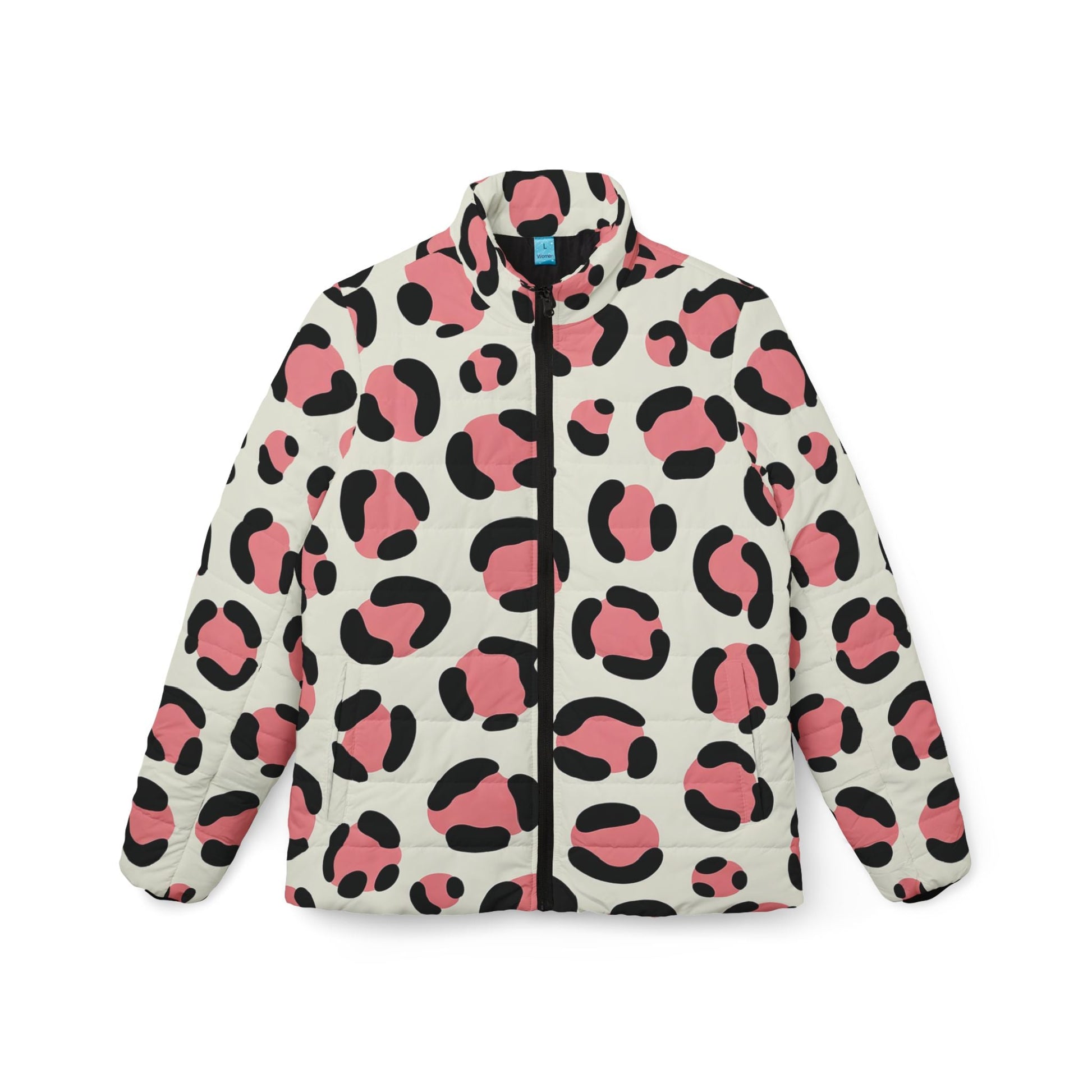 Pink and Black Leopard Puffer Jacket, Artsulli - Art is Long, Life is Short, All Over Prints, Size, XS, , , , , 22766834183823408286