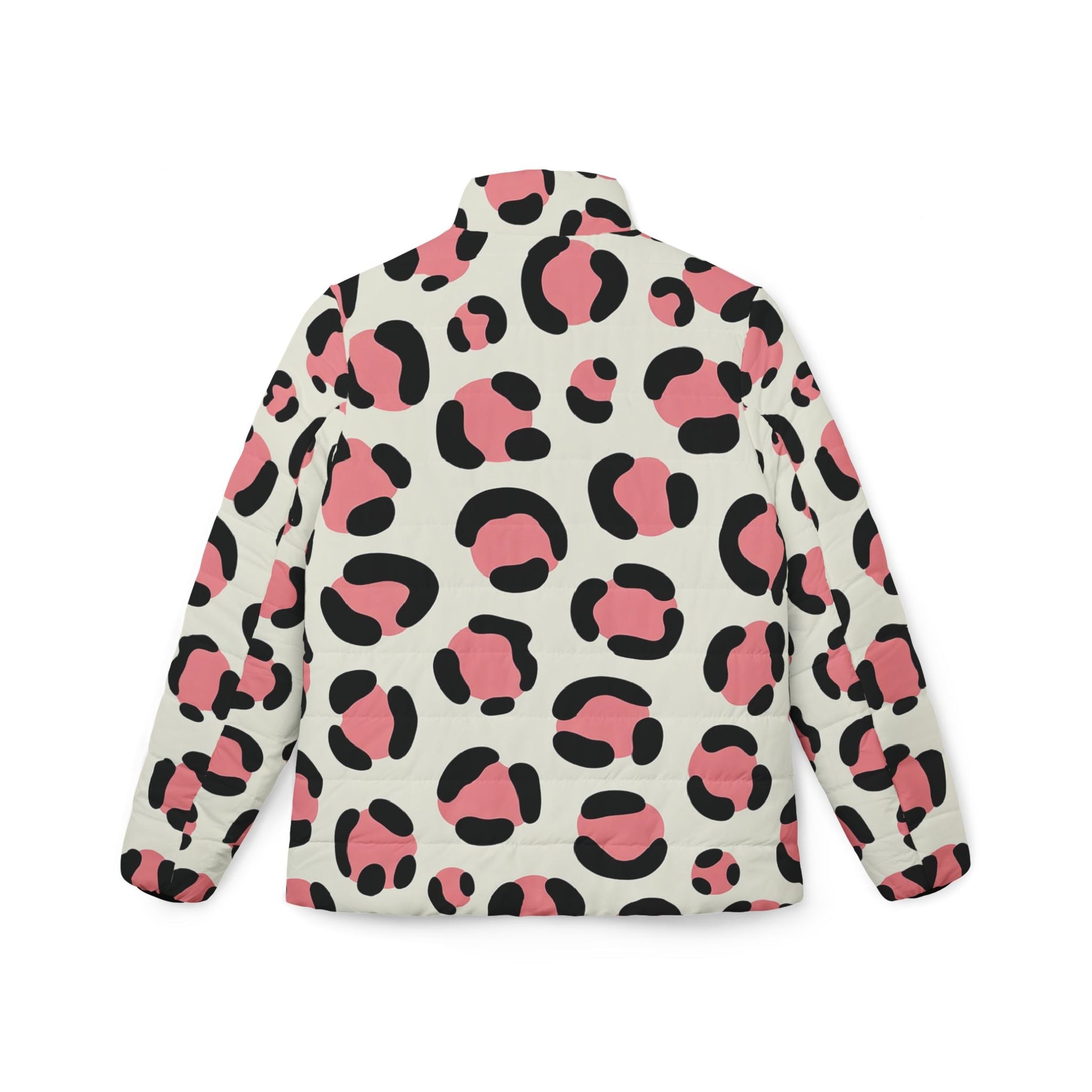 Pink and Black Leopard Puffer Jacket, Artsulli - Art is Long, Life is Short, All Over Prints, , , , , , , 