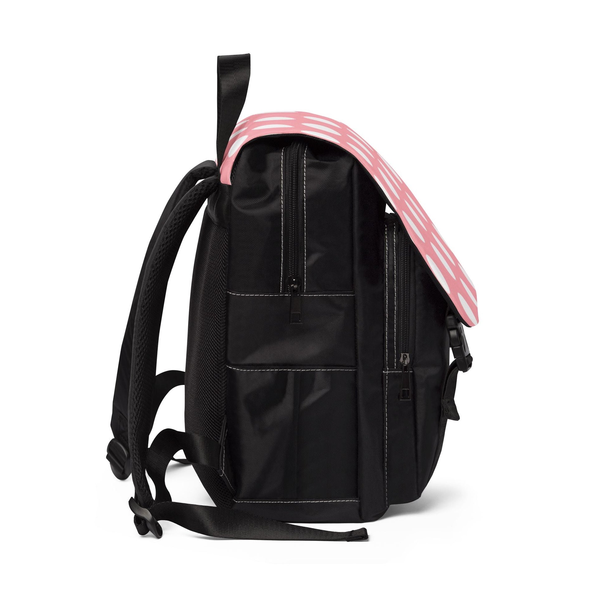 Pink and Black Polka Dot Oxford Backpack, Artsulli - Art is Long, Life is Short, Bags, , , , , , , 