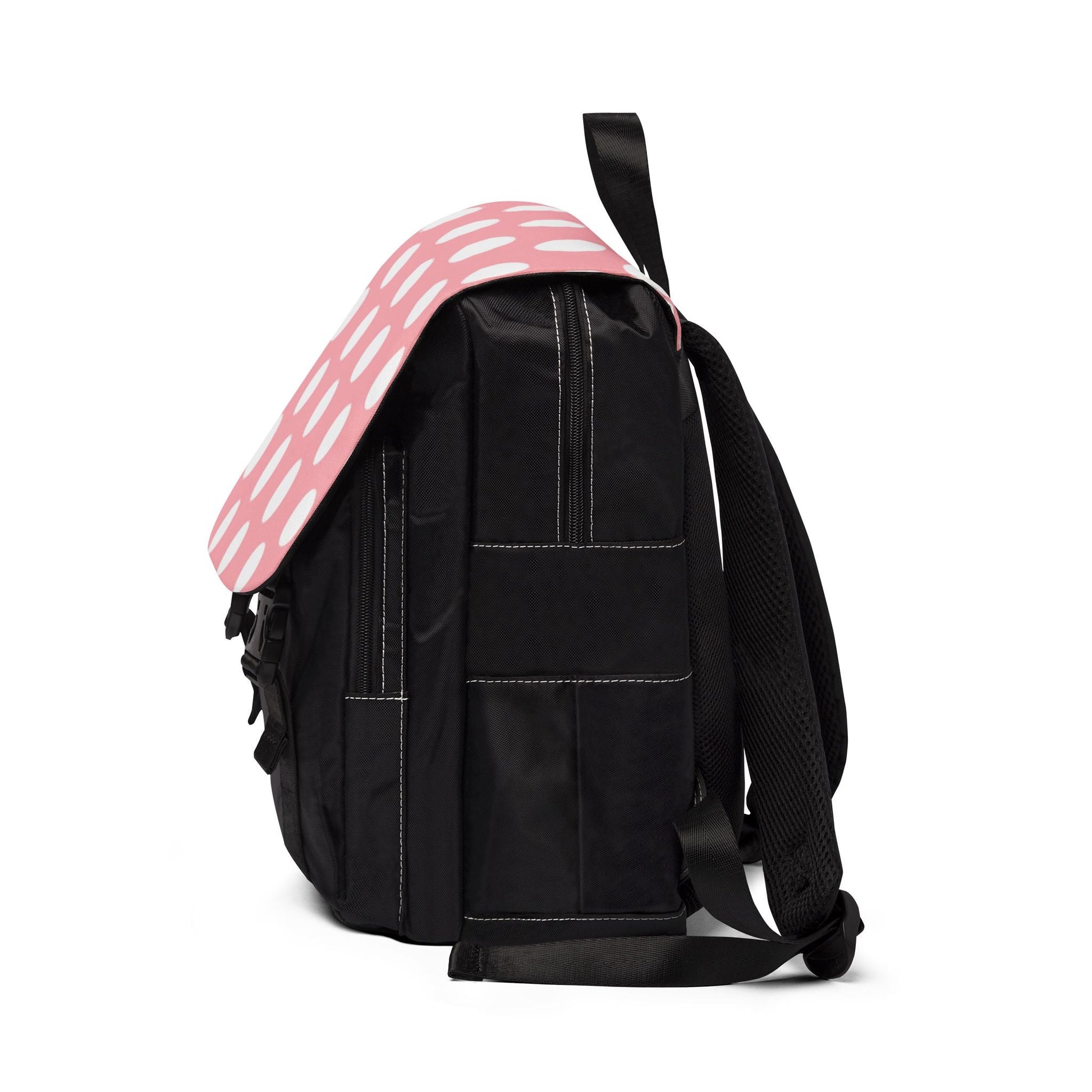 Pink and Black Polka Dot Oxford Backpack, Artsulli - Art is Long, Life is Short, Bags, , , , , , , 