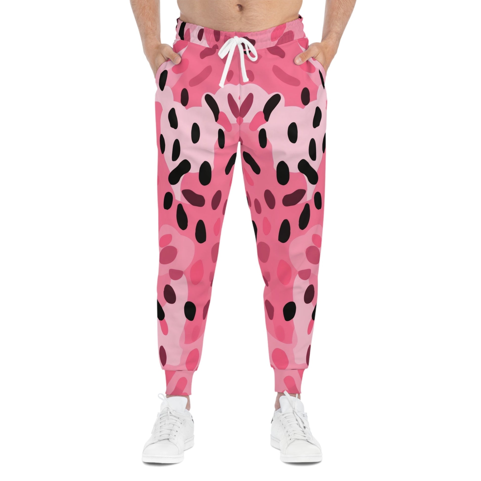 Pink and Black Spotted Athletic Joggers, Artsulli - Art is Long, Life is Short, All Over Prints, , , , , , , 