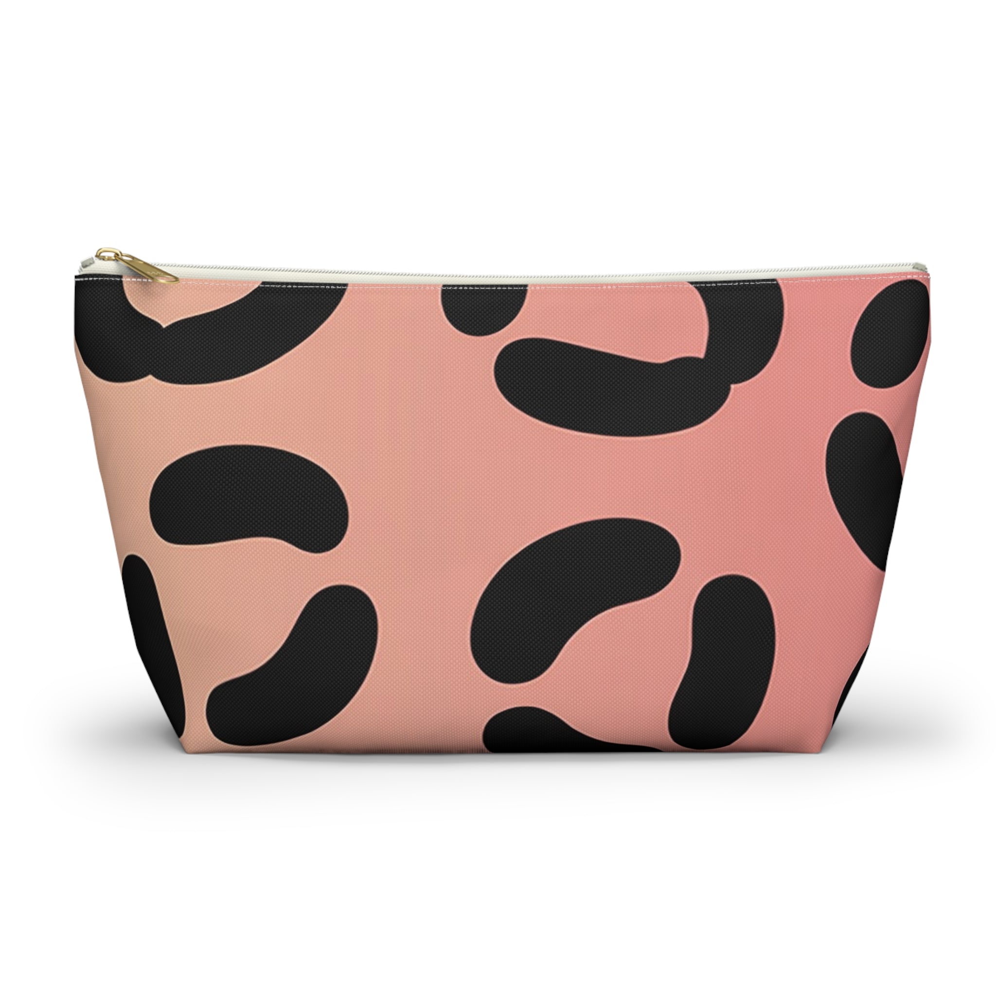 Pink and Black Spotted Makeup Bag, Artsulli - Art is Long, Life is Short, Bags, Size, Large, Color, White zipper, , , 99823001680957457425