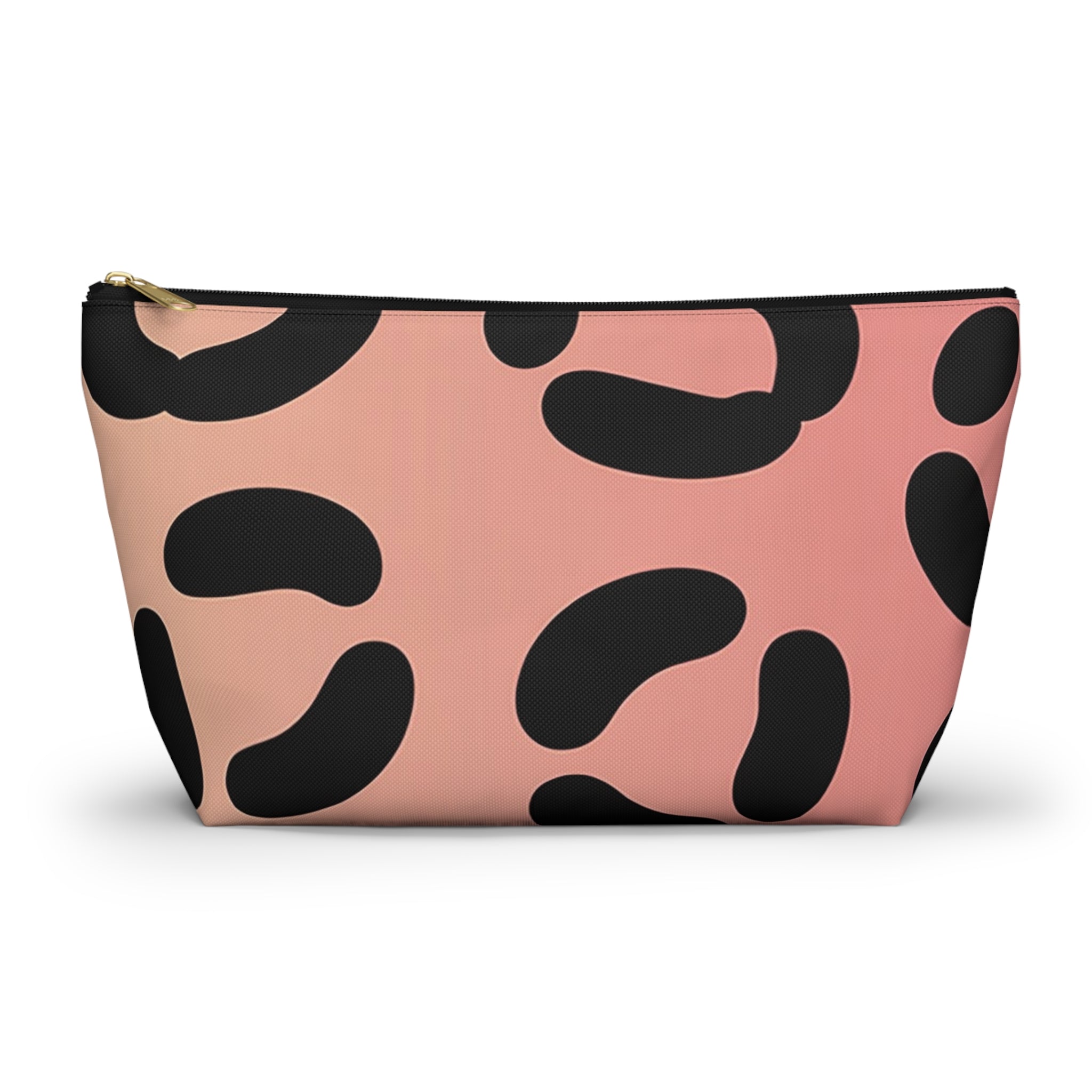 Pink and Black Spotted Makeup Bag, Artsulli - Art is Long, Life is Short, Bags, Size, Large, Color, Black zipper, , , 12703971058357305437