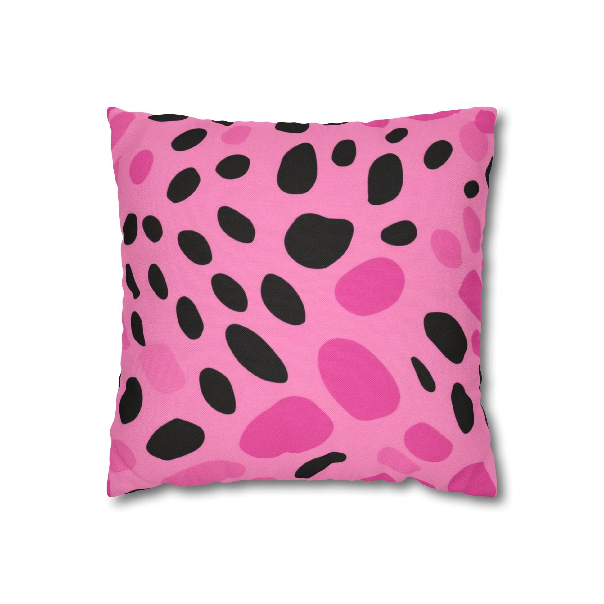 Pink and Black Spotted Throw Pillow, Artsulli - Art is Long, Life is Short, Home Decor, Size, 14" × 14", , , , , 21442883592753528802