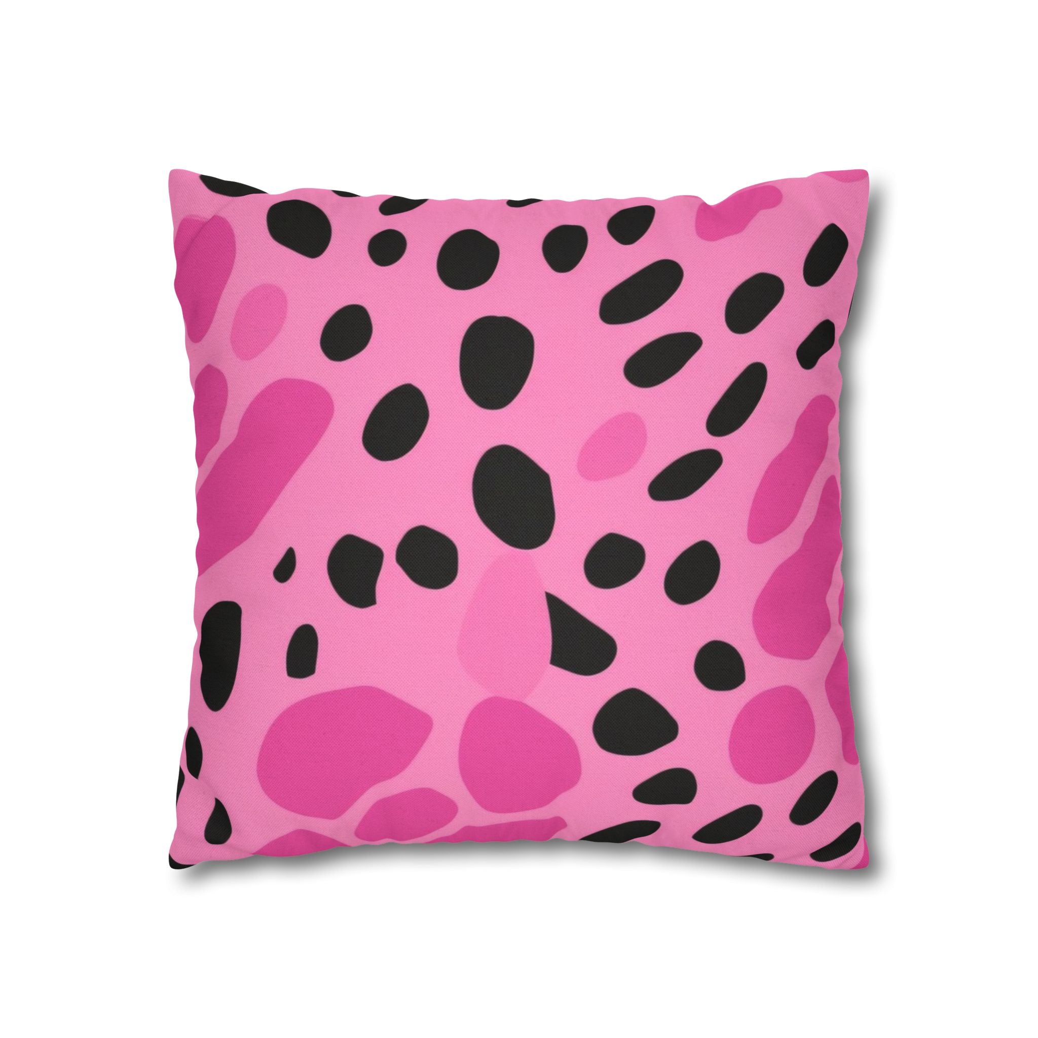 Pink and Black Spotted Throw Pillow, Artsulli - Art is Long, Life is Short, Home Decor, , , , , , , 