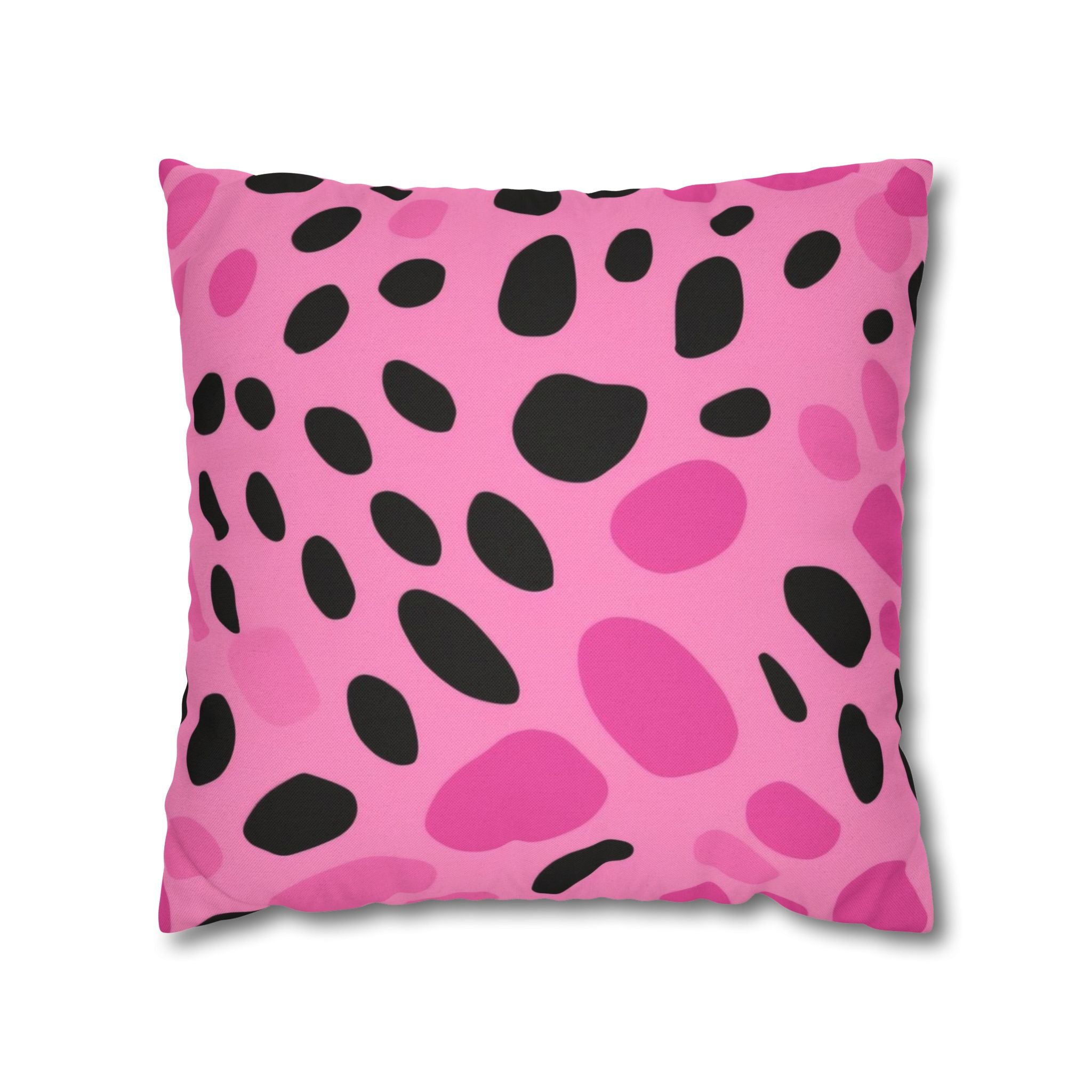 Pink and Black Spotted Throw Pillow, Artsulli - Art is Long, Life is Short, Home Decor, Size, 18" × 18", , , , , 90021015493438806354
