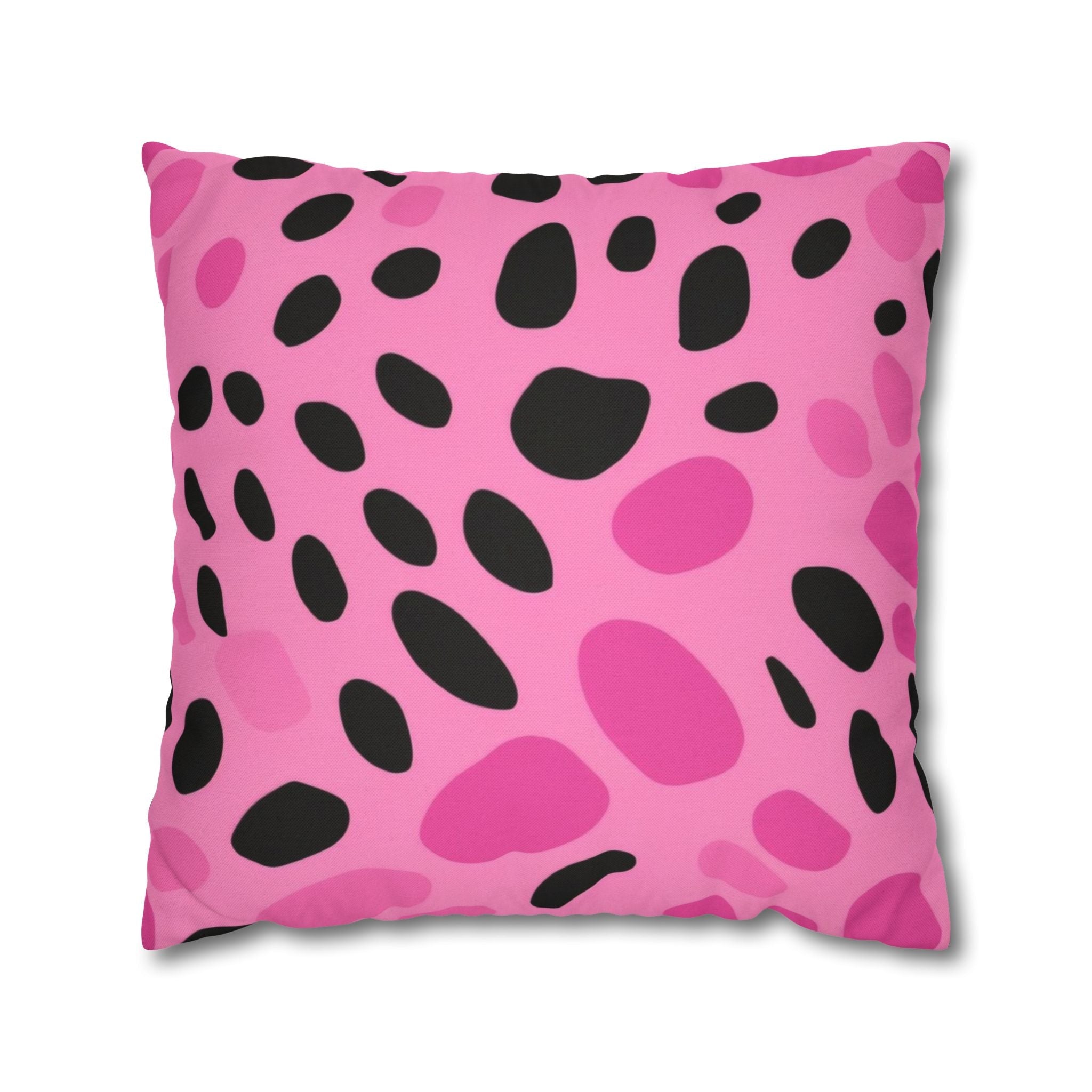 Pink and Black Spotted Throw Pillow, Artsulli - Art is Long, Life is Short, Home Decor, Size, 20" × 20", , , , , 32076753532324689693