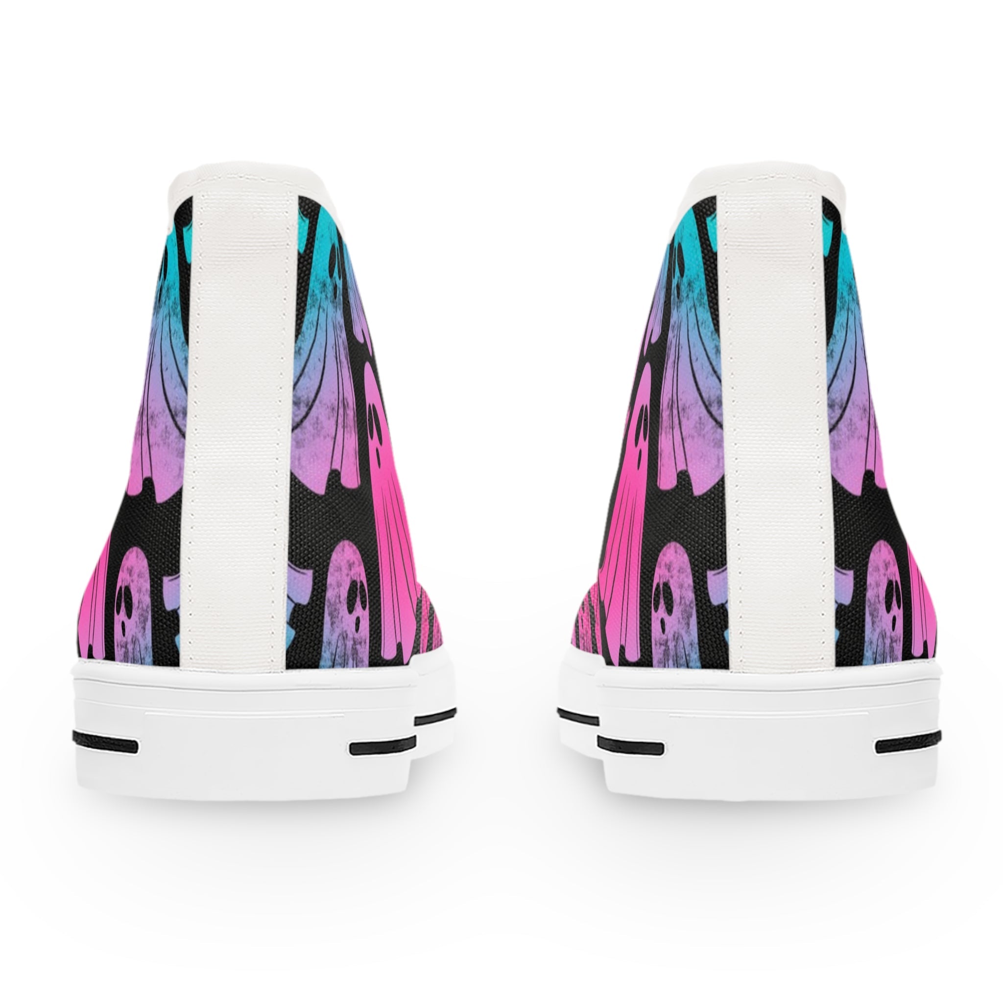 Pink and Blue Ghost High-Top Sneakers, Artsulli - Art is Long, Life is Short, Shoes, , , , , , , 