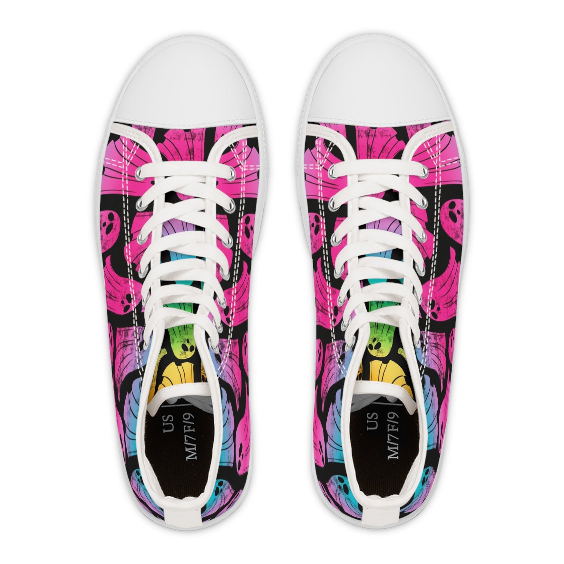 Pink and Blue Ghost High-Top Sneakers, Artsulli - Art is Long, Life is Short, Shoes, , , , , , , 