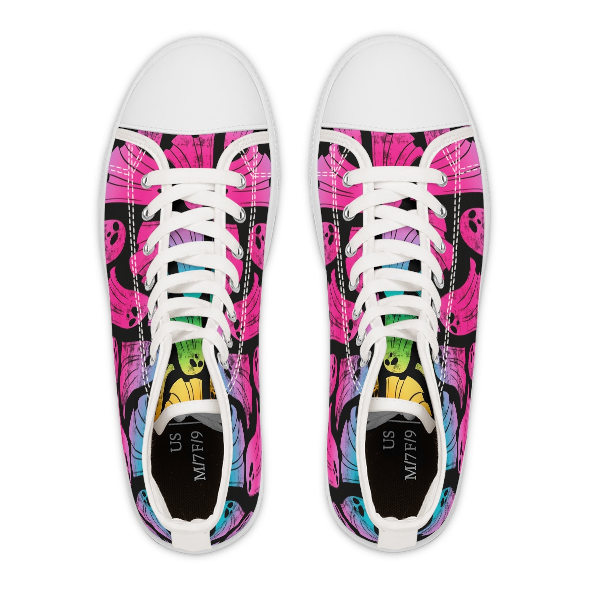 Pink and Blue Ghost High-Top Sneakers, Artsulli - Art is Long, Life is Short, Shoes, , , , , , , 