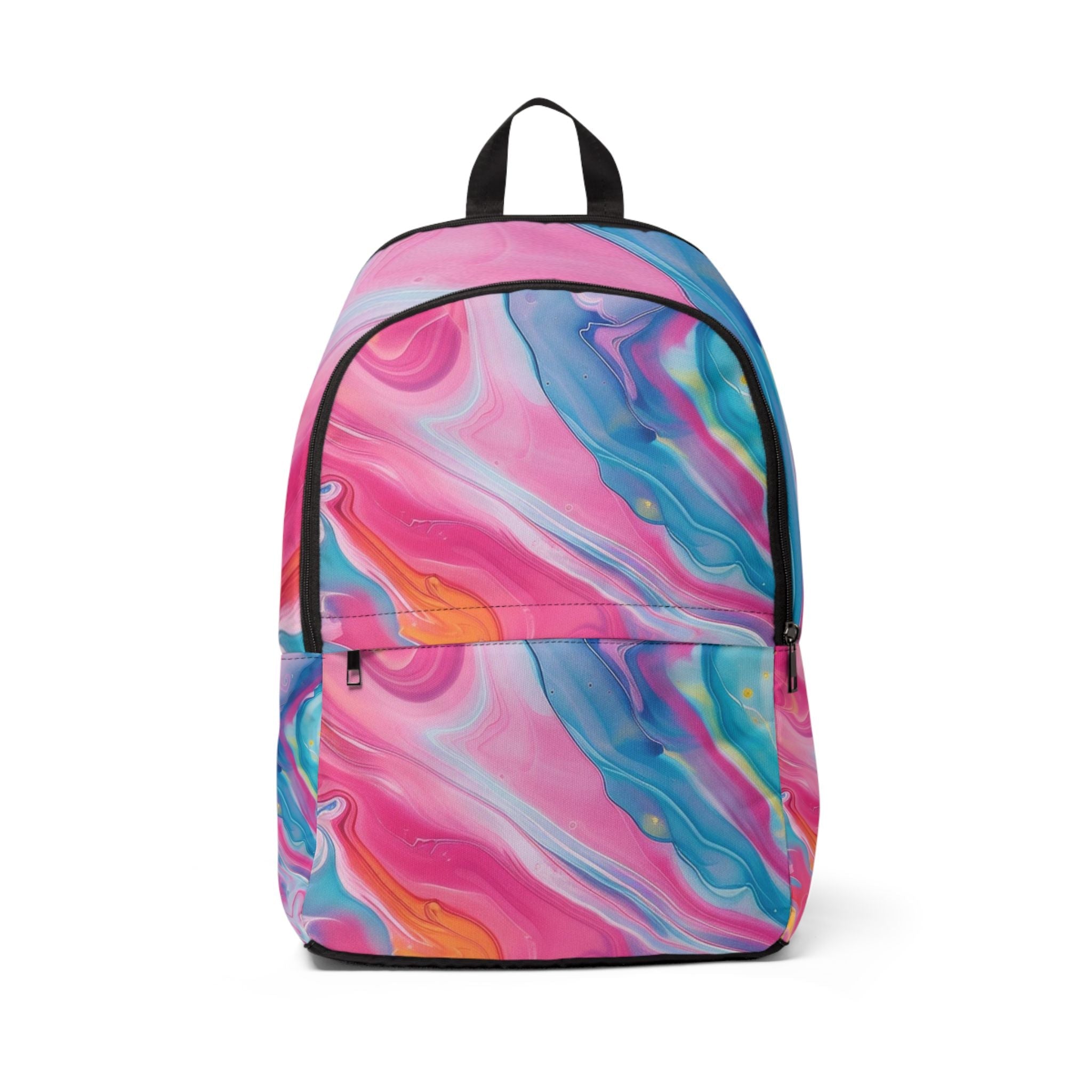 Pink and Blue Marbled Backpack, Artsulli - Art is Long, Life is Short, Bags, Size, One size, , , , , 26491635732453337320