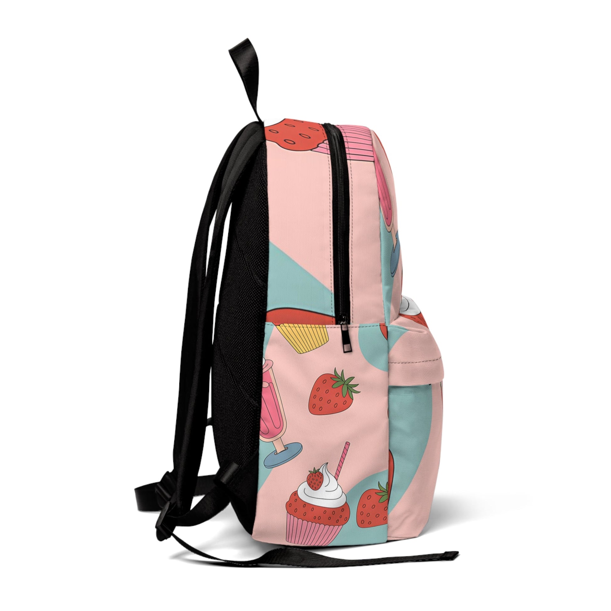 Pink and Blue Strawberry Cupcake Backpack, Artsulli - Art is Long, Life is Short, Bags, , , , , , , 