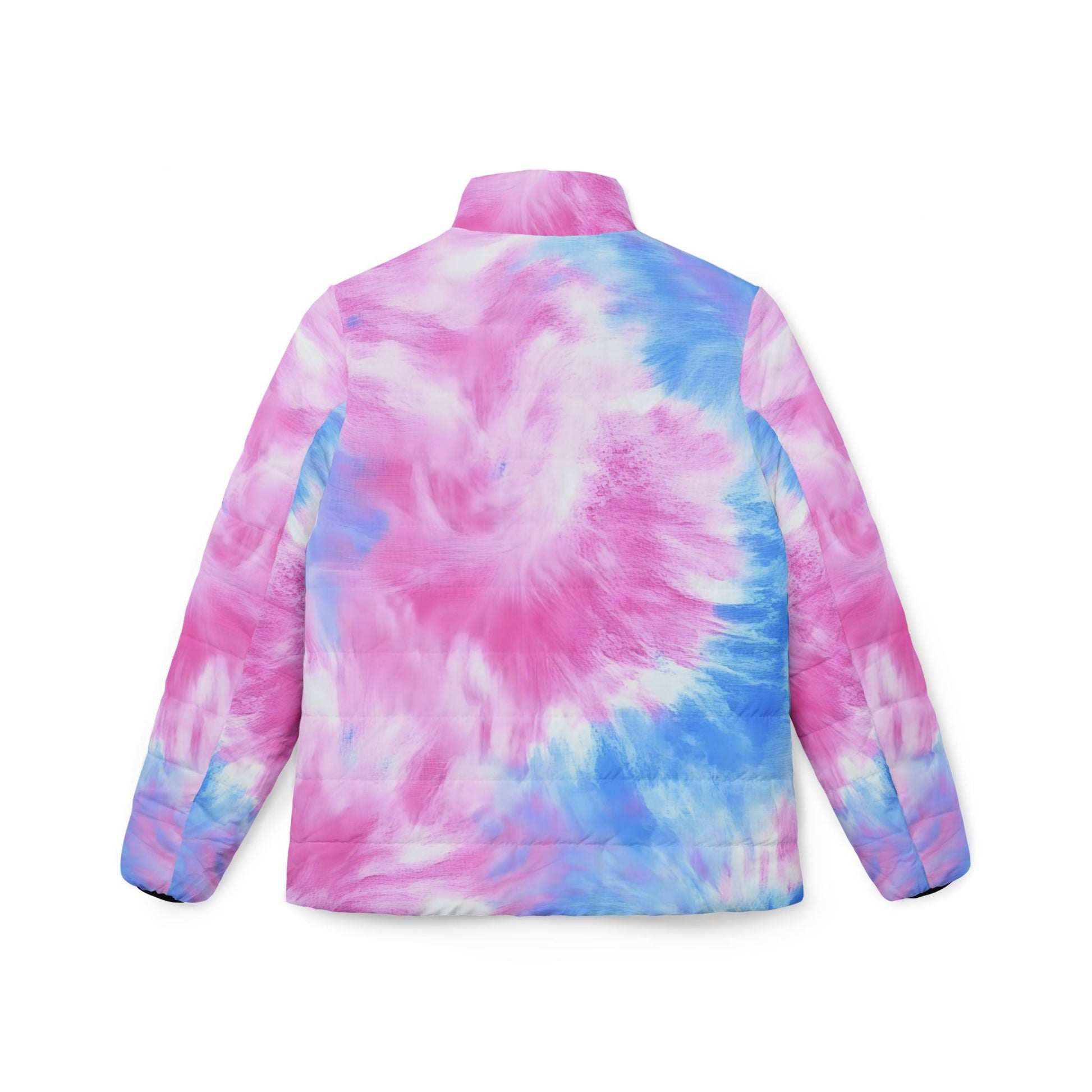 Pink and Blue Tie-Dye Puffer Jacket, Artsulli - Art is Long, Life is Short, All Over Prints, , , , , , , 