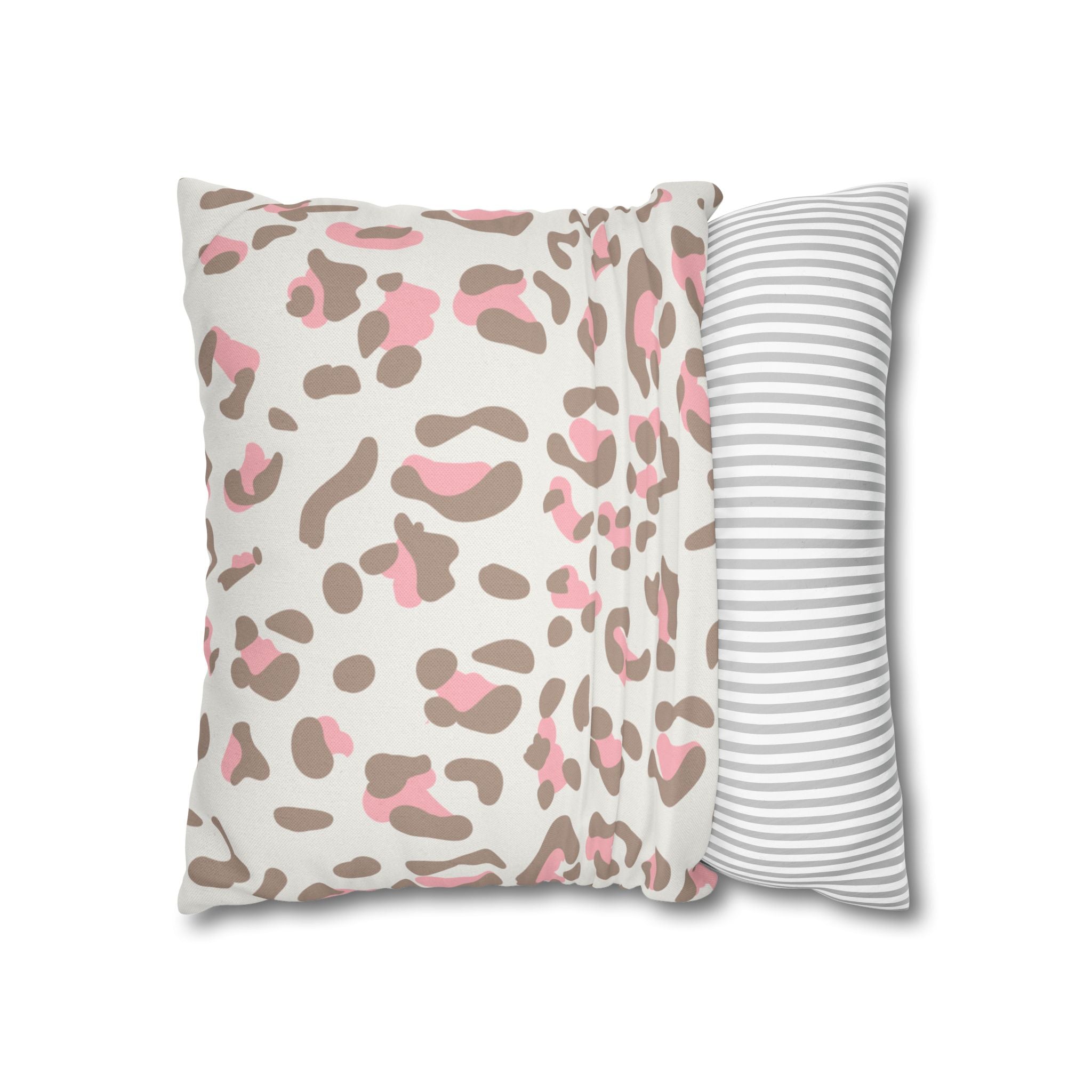 Pink and Brown Leopard Print Throw Pillow, Artsulli - Art is Long, Life is Short, Home Decor, , , , , , , 