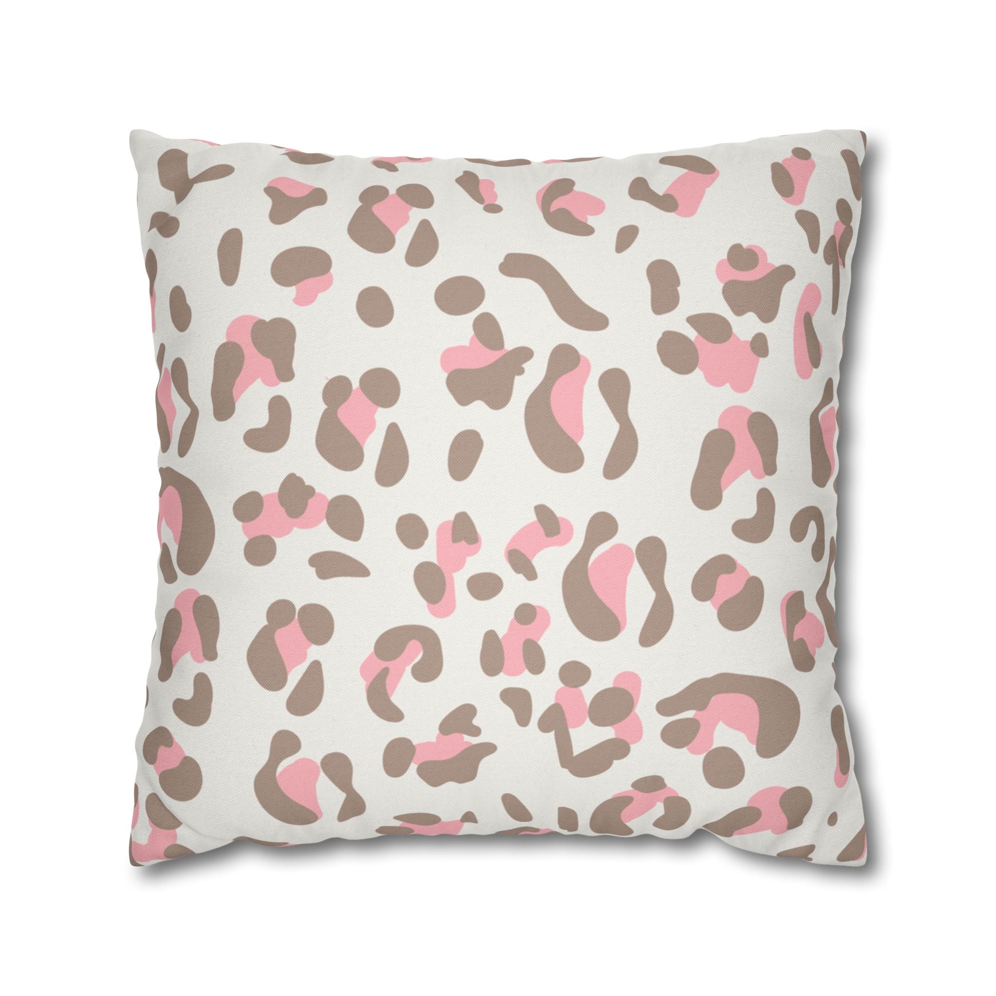 Pink and Brown Leopard Print Throw Pillow, Artsulli - Art is Long, Life is Short, Home Decor, Size, 20" × 20", , , , , 49795060456280674347