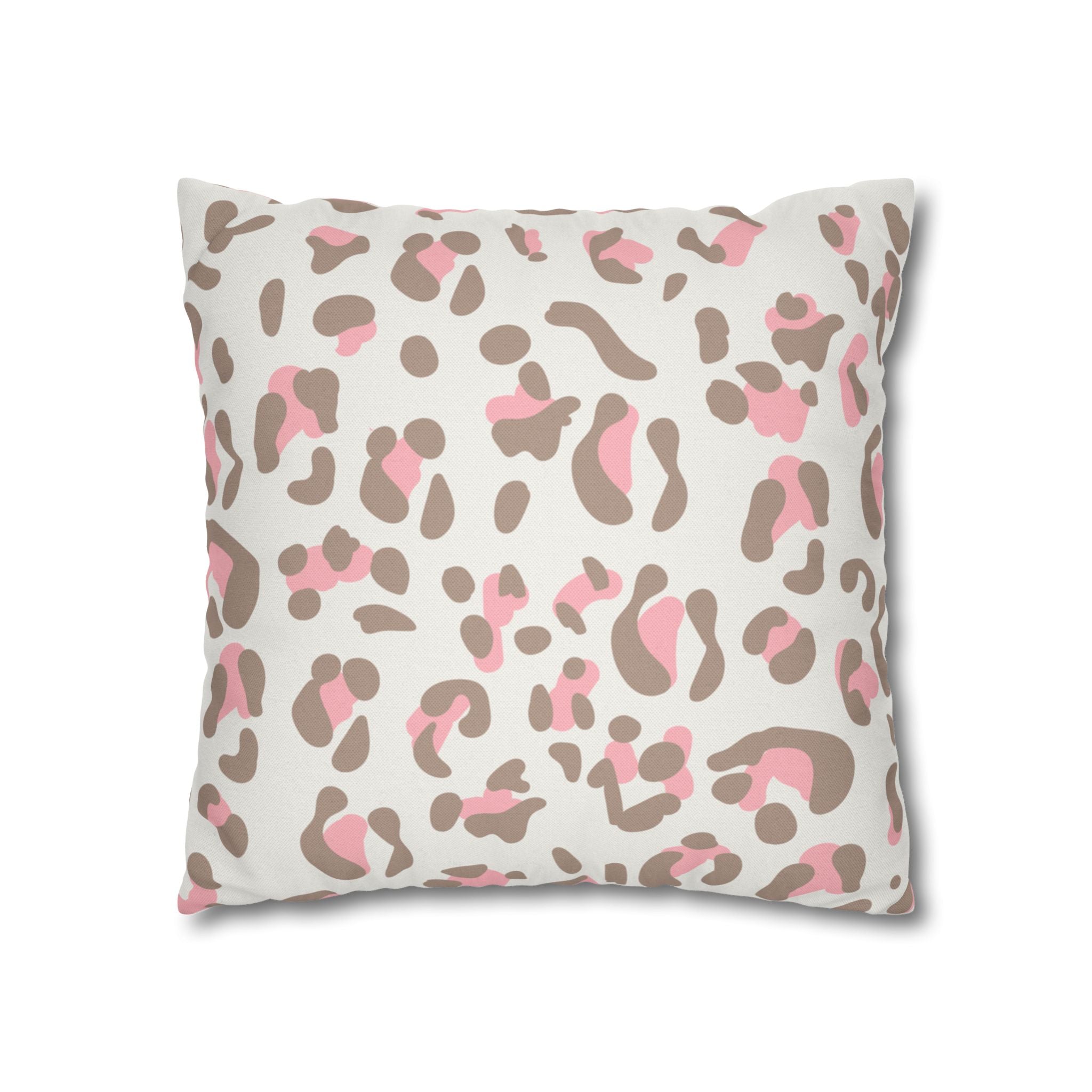 Pink and Brown Leopard Print Throw Pillow, Artsulli - Art is Long, Life is Short, Home Decor, , , , , , , 