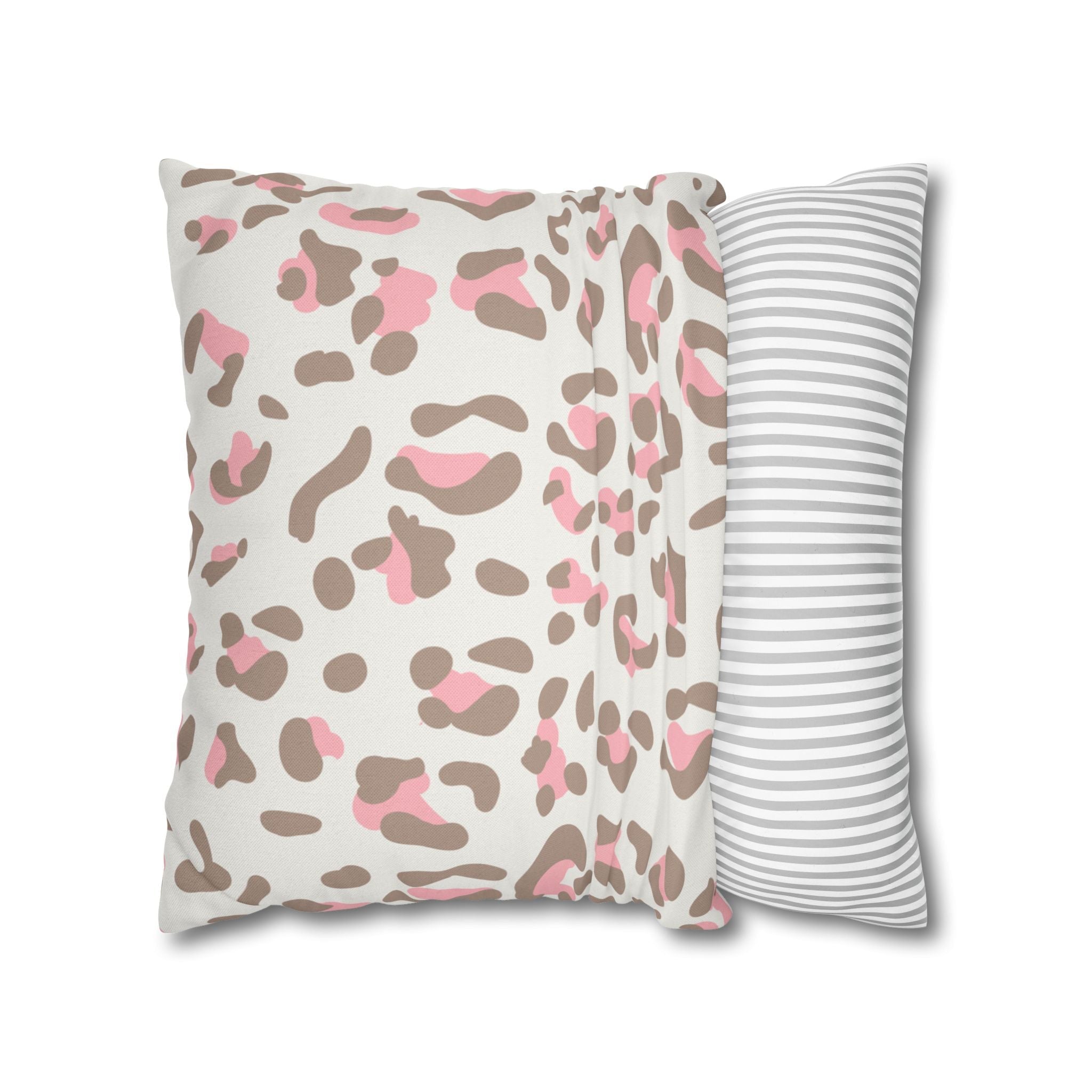 Pink and Brown Leopard Print Throw Pillow, Artsulli - Art is Long, Life is Short, Home Decor, , , , , , , 